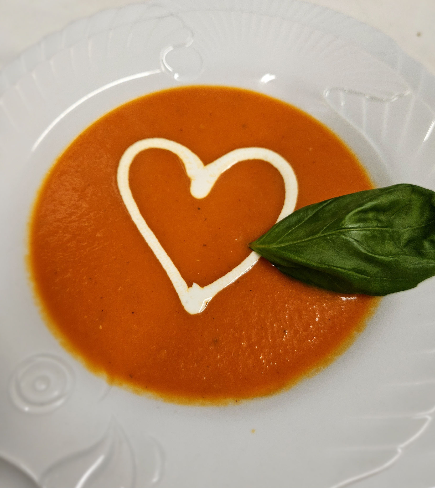 Tomatencremesuppe mit "Herz"