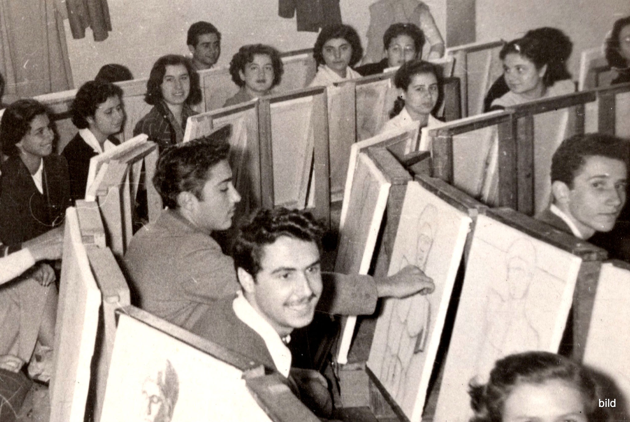 Kunstakademie (Vorbereitungsjahr) Athen 1952 · ΑΣΚΤ Προκαταρτικό (δεξια κέντρο ο Δ.Μυταράς).