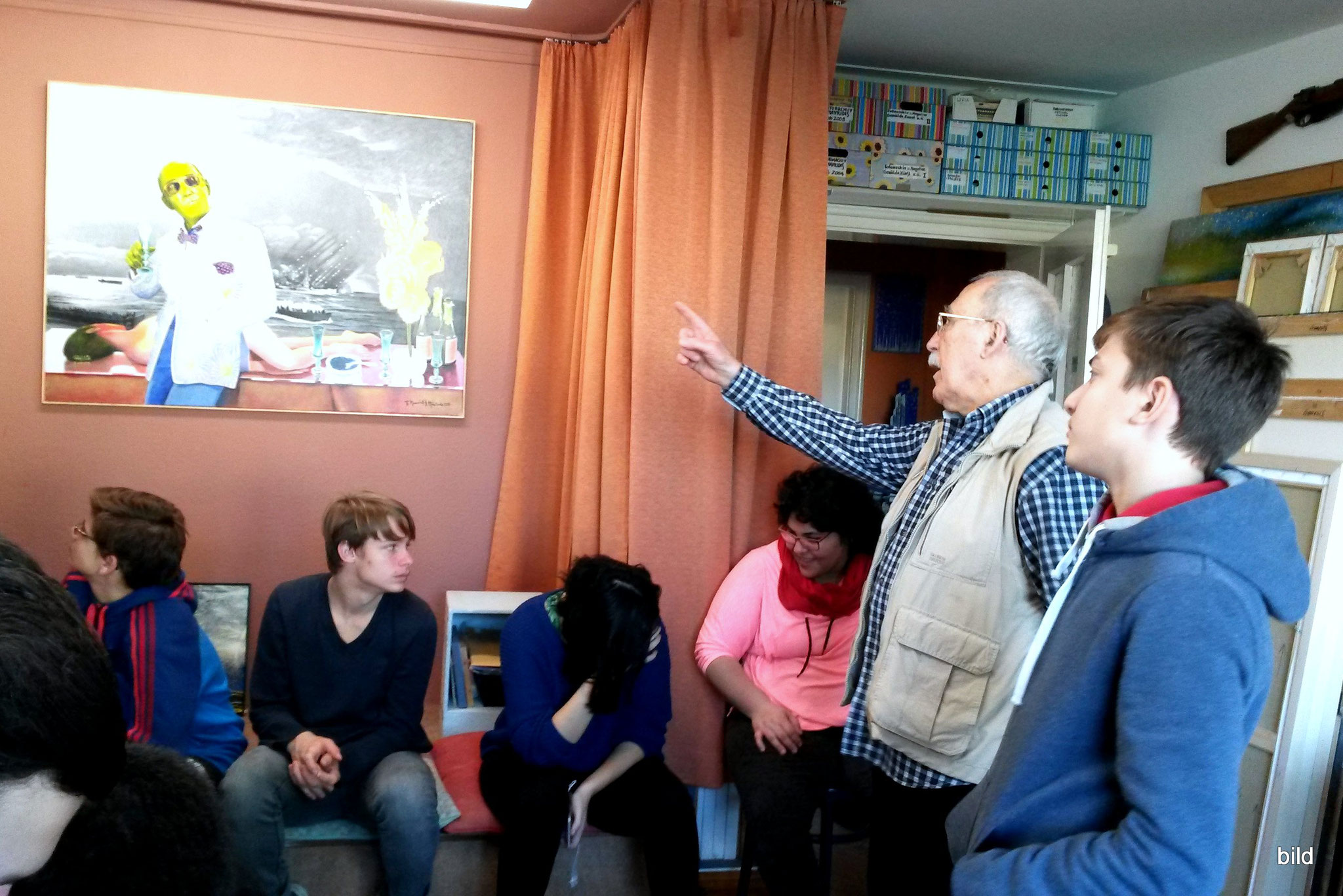 Jugendliche besuchen das Atelier 2017 · Επίσκεψη μαθητών στό εργαστήρι μου.