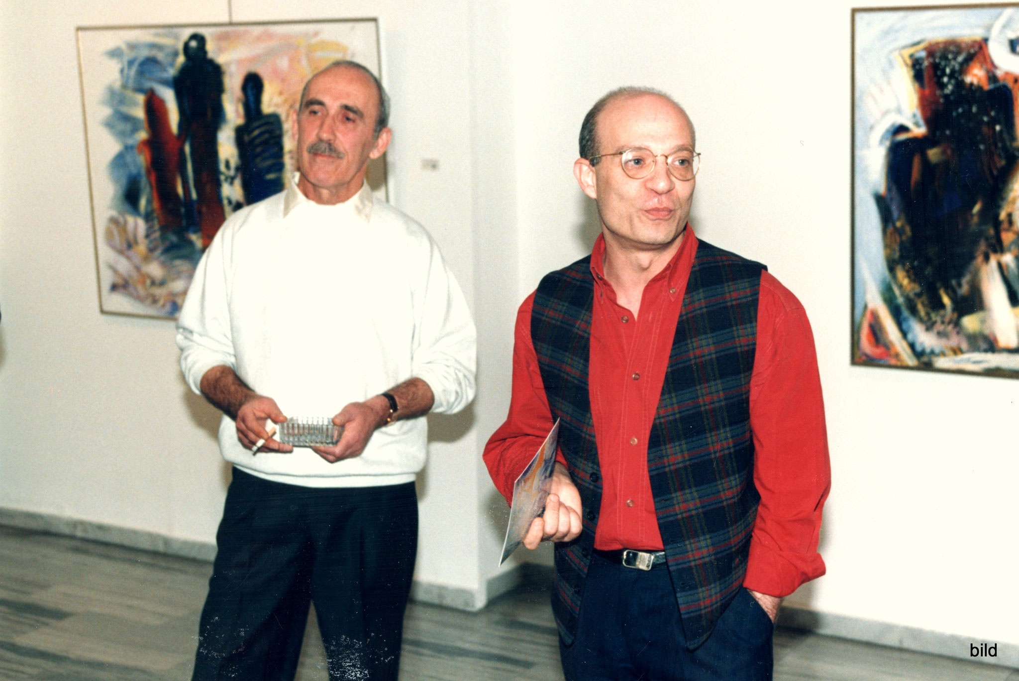 Yannis Iordanidis eröffnet die Ausstellung in Athen 1996 · Ο Γιαννης Ιορδανιδης ανοιγει τήν εκθεση.
