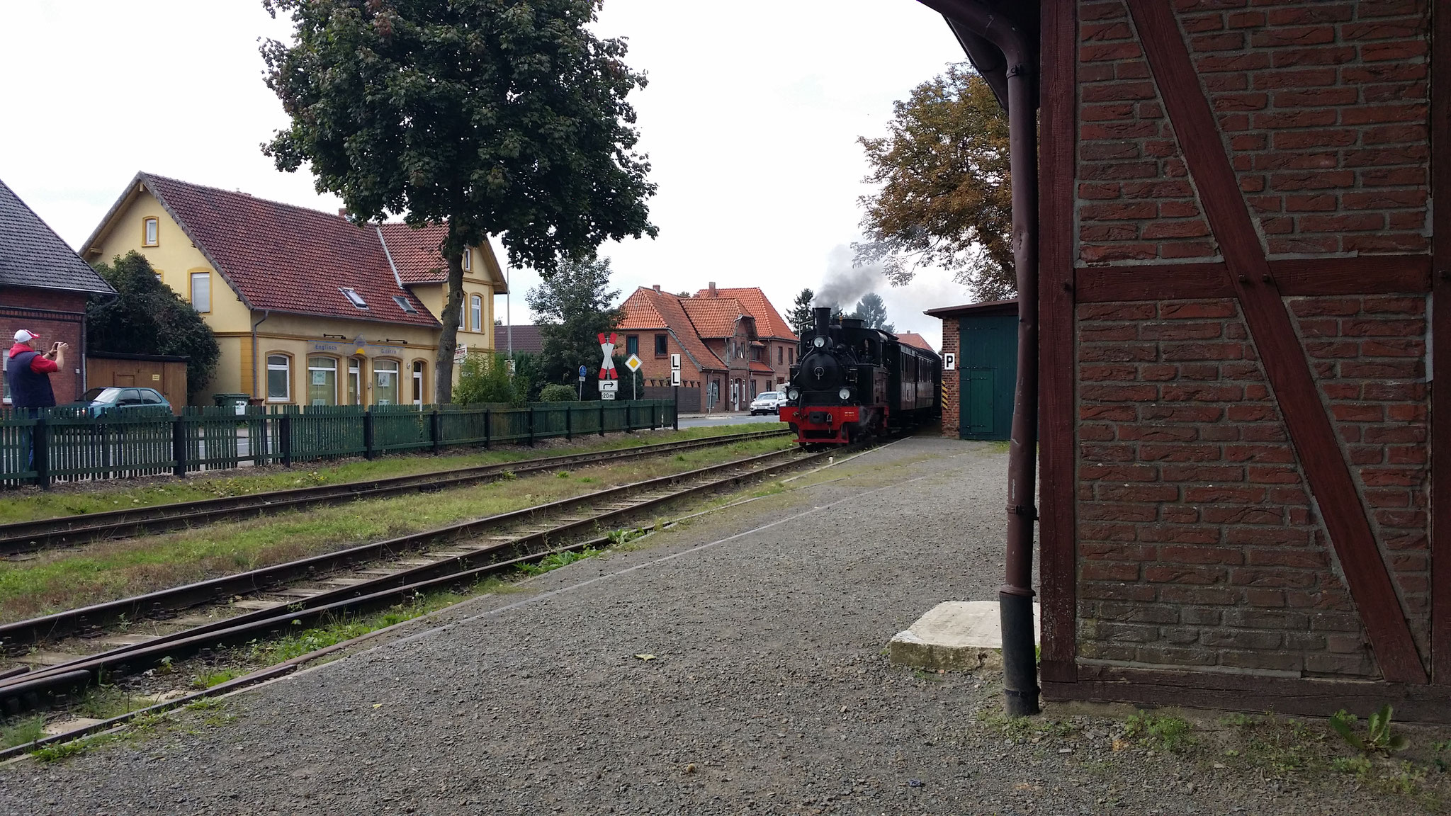 Ankunft vom Dampfzug in Asendorf