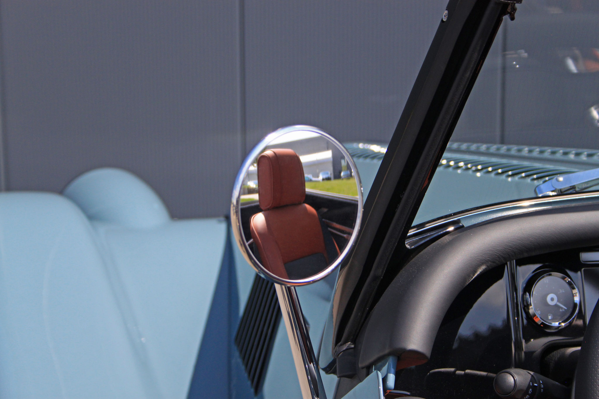 Morgan Plus Four Detail Außenspiegel