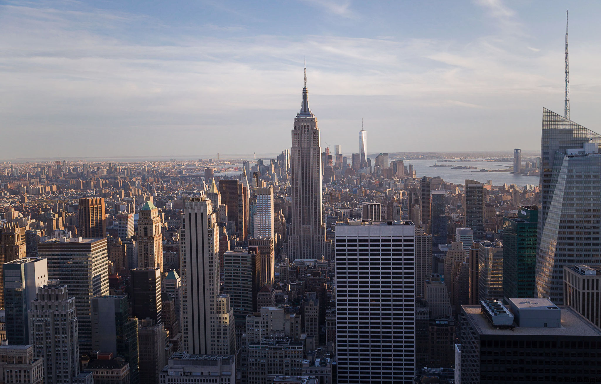 NYC Empire state Building from Rockfeller Roof Top Tower,2015