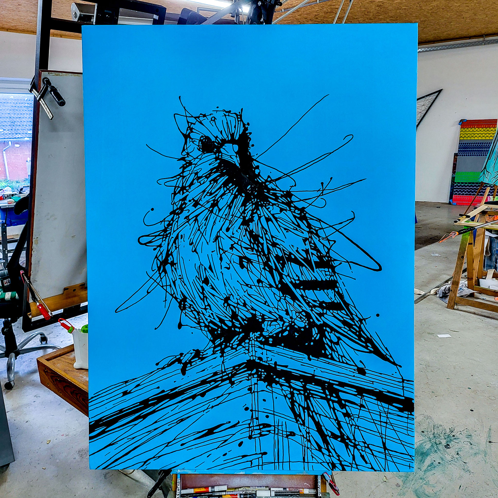 Entstehung von "NOT THE HERO YOU WANTED", Künstler Martin Lingens, WILD SKETCHES Serie, Taube