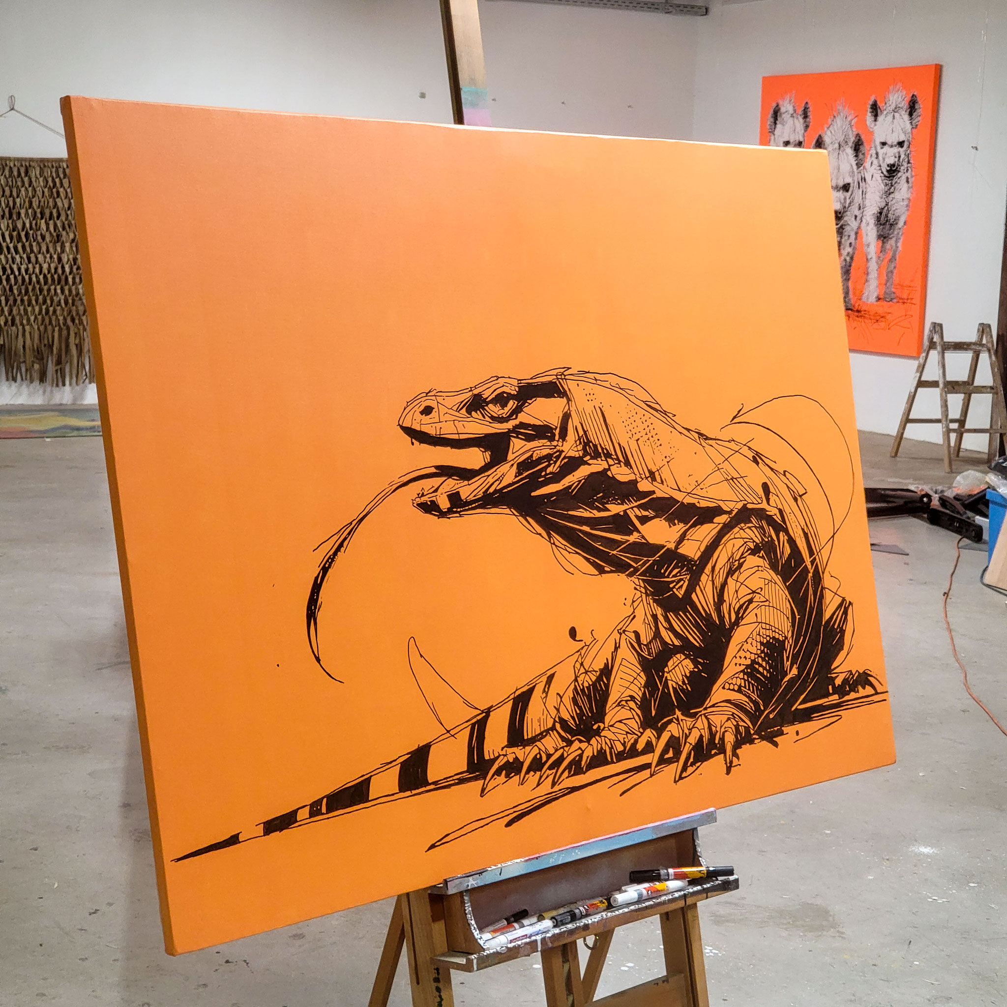Entstehung LAST DRAGON, Künstler Martin Lingens, WILD SKETCHES Serie, Komodowaran