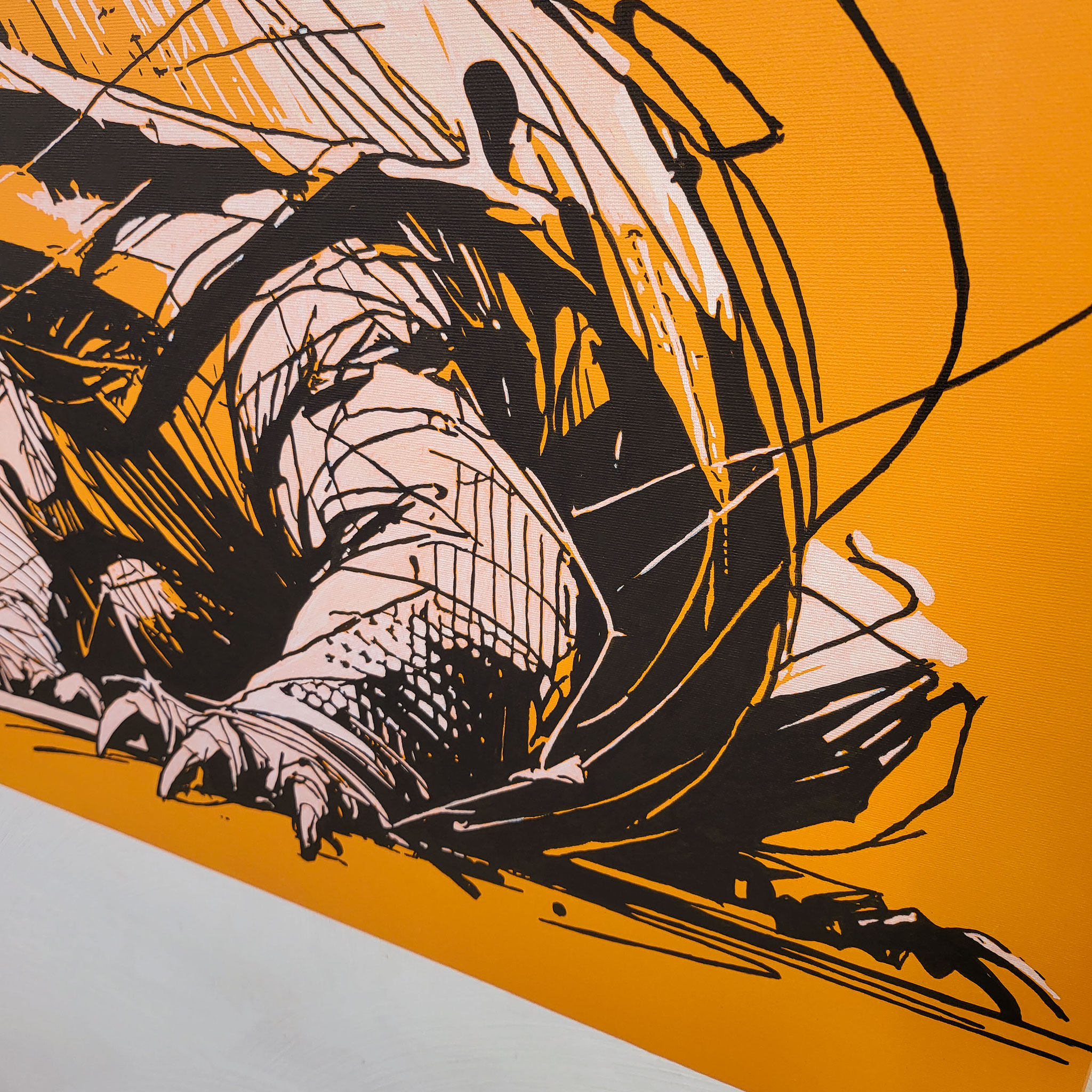 Nahaufnahme, LAST DRAGON, Künstler Martin Lingens, WILD SKETCHES Serie, Komodowaran