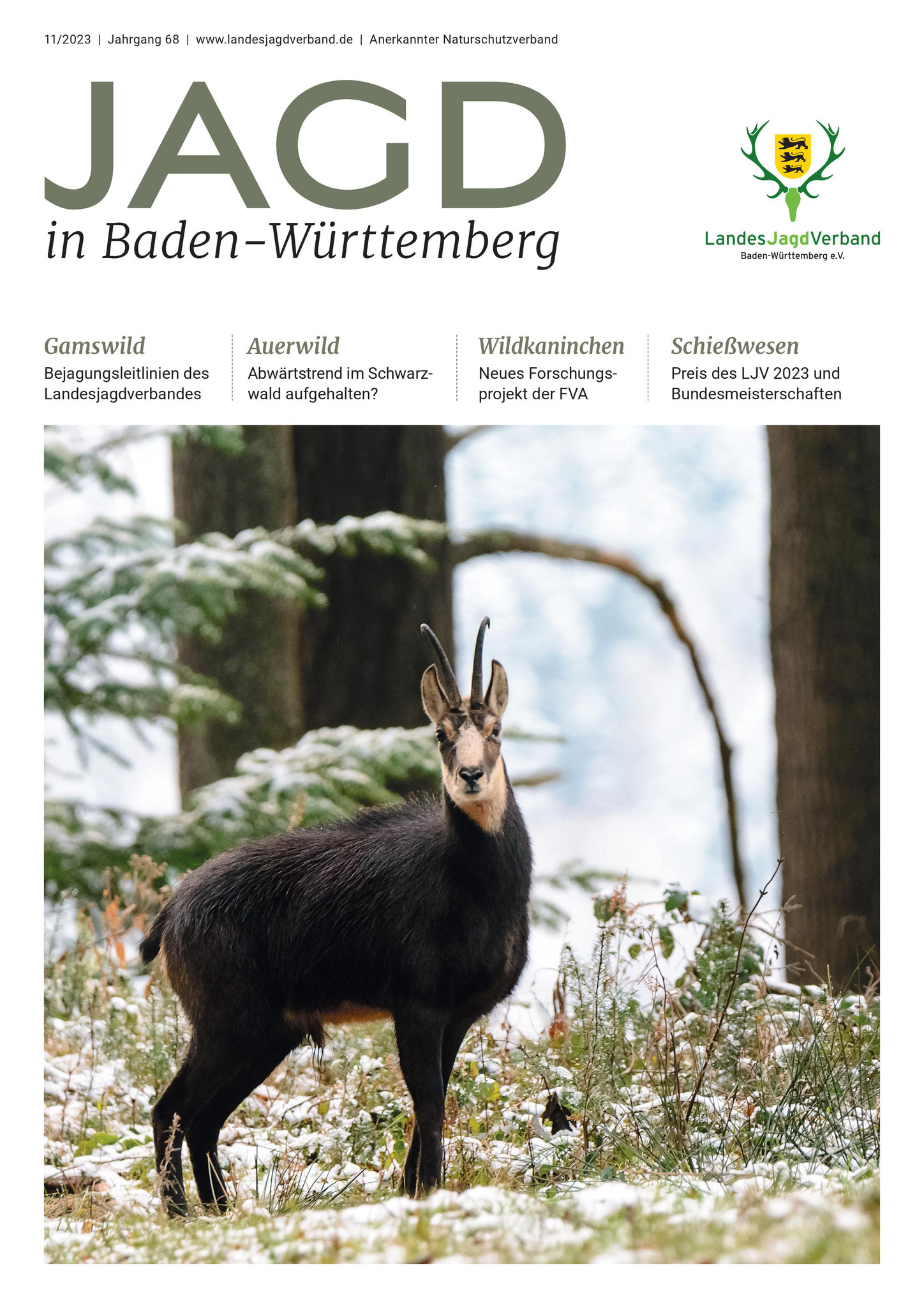 Titelseite der Jagd in Baden-Württemberg Nr. 11/2023