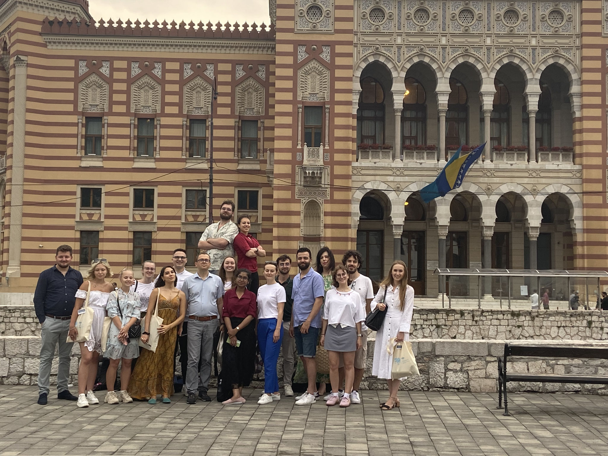 The group in front of the Sarajevo City Hall