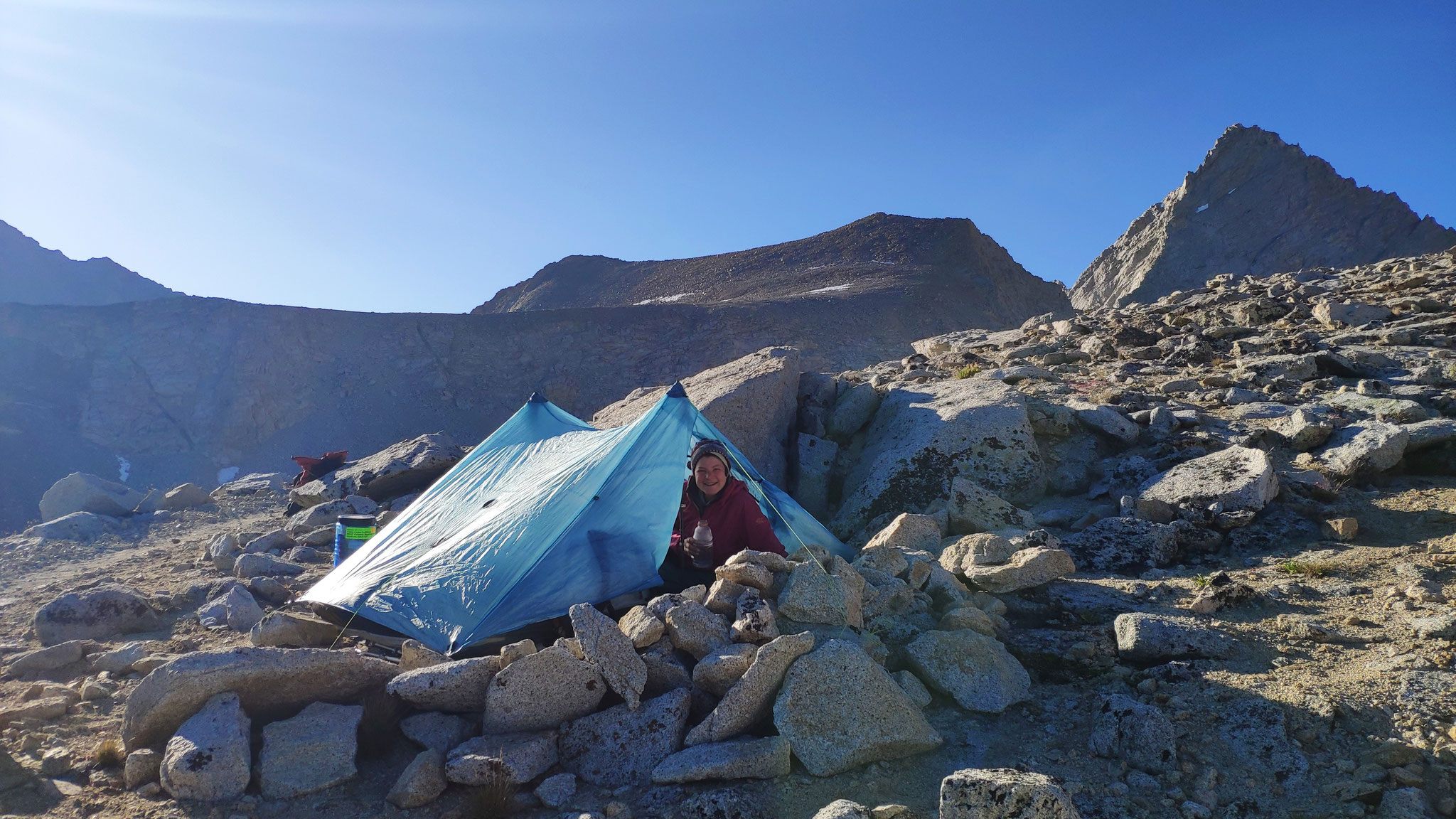 Campsite near the highest point of the PCT, Forester Pass (4,009 m), Sierra Nevada, California