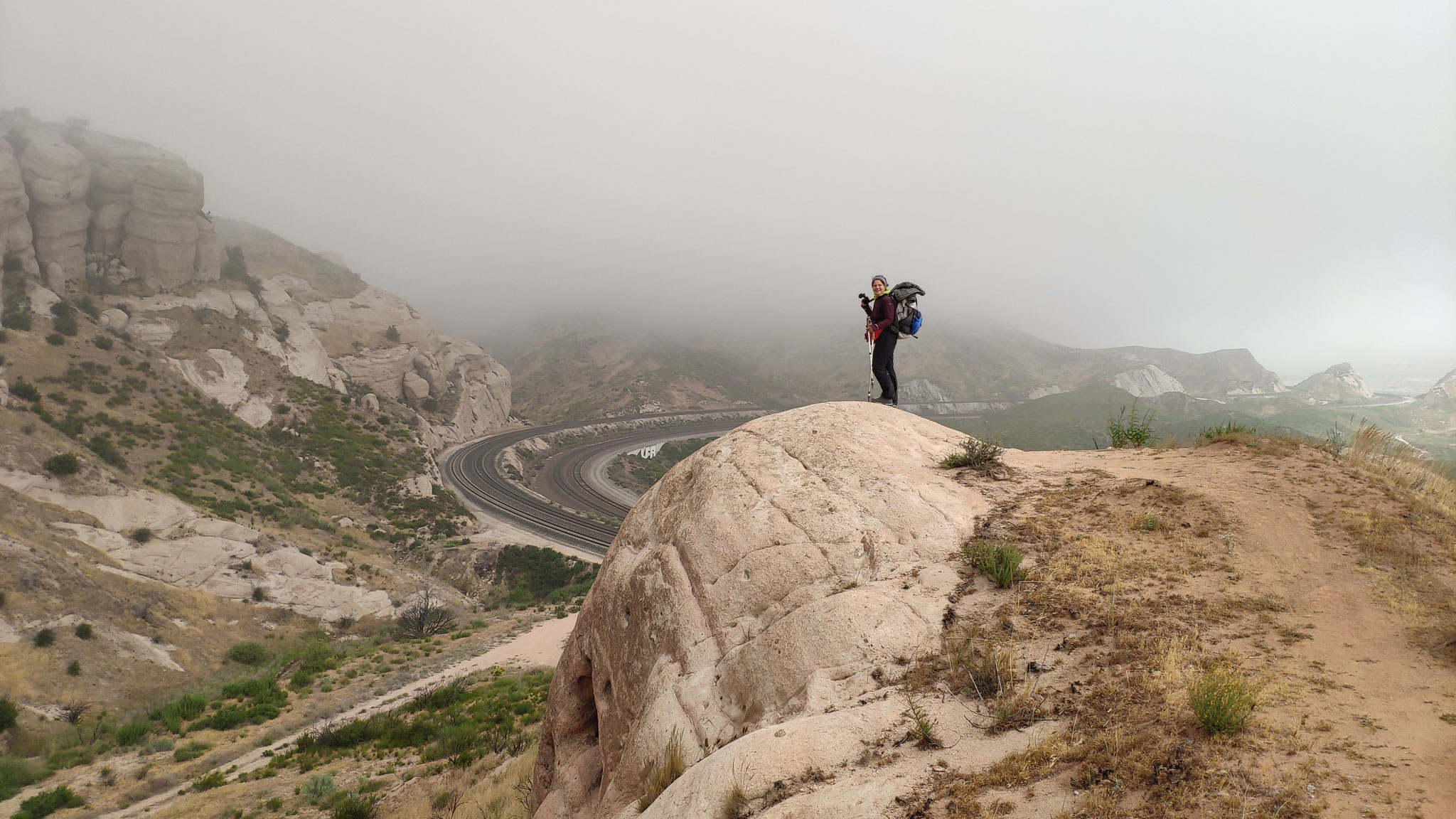 Cajon Pass, Southern California. A spectacular railway line runs over the pass.