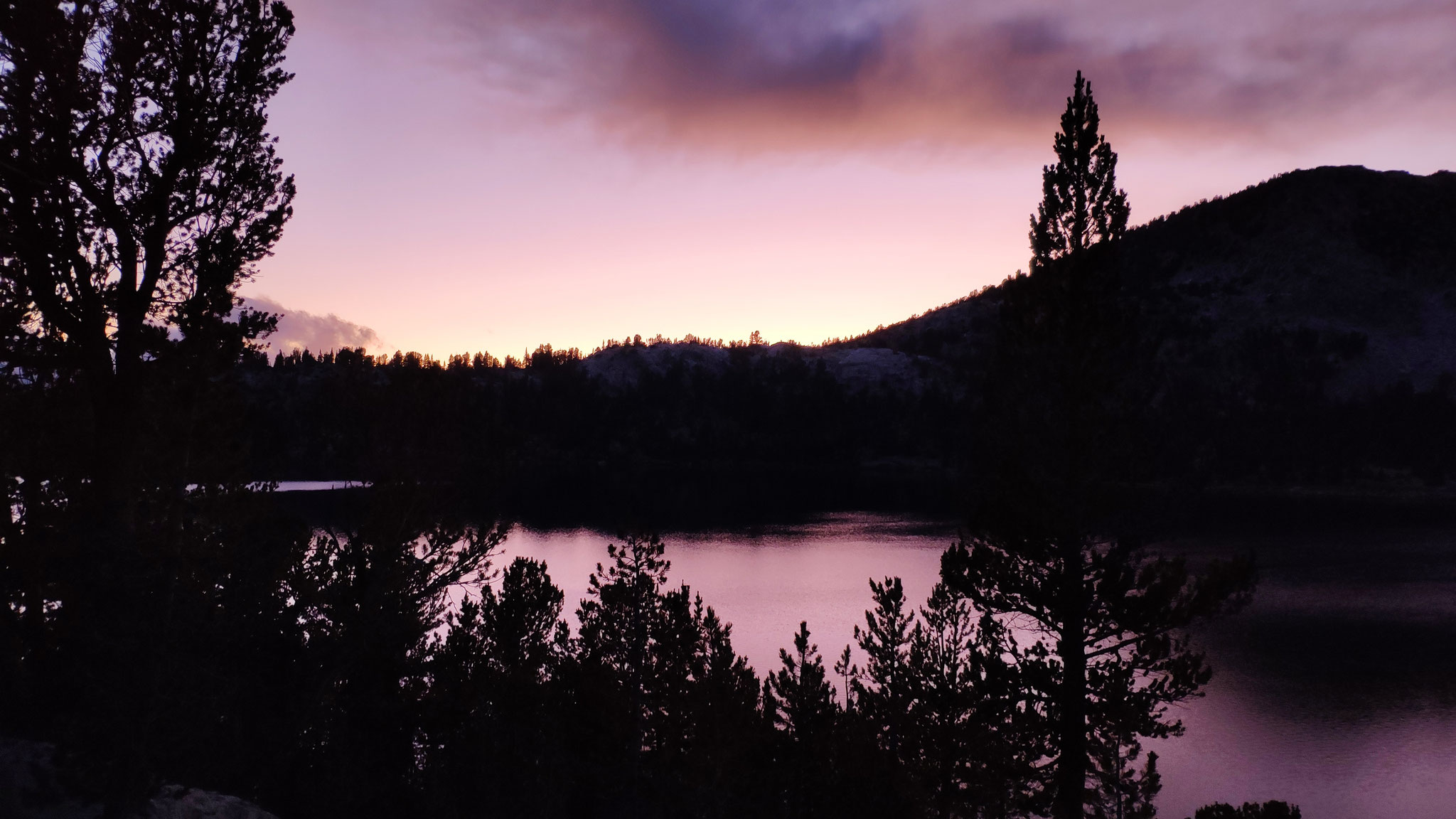Sunset at Lake Virginia, John Muir Wilderness, Sierra Nevada, California