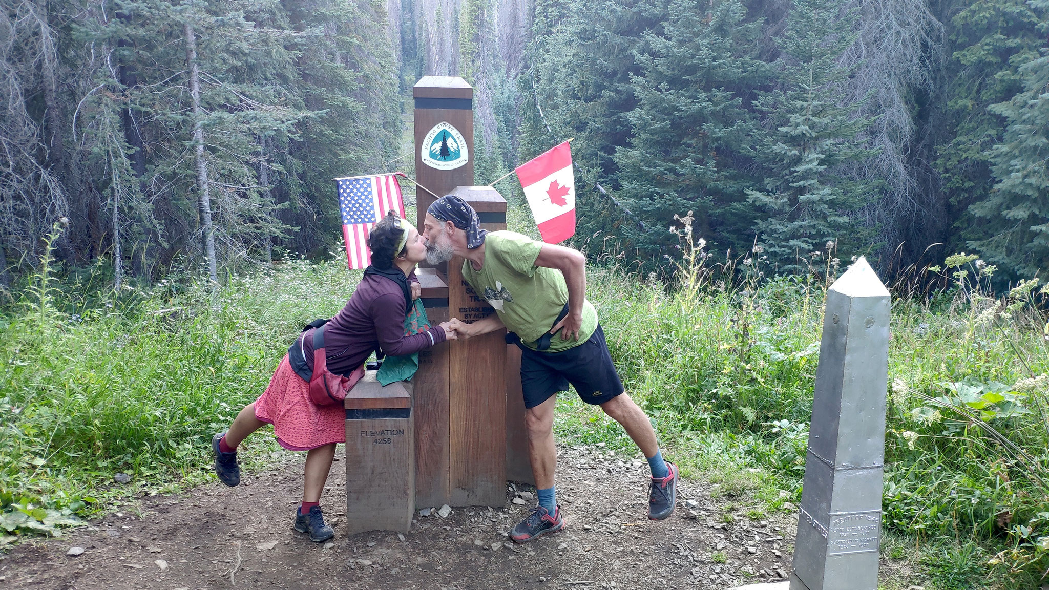 Border with Canada, at the northern terminus, end point of the PCT