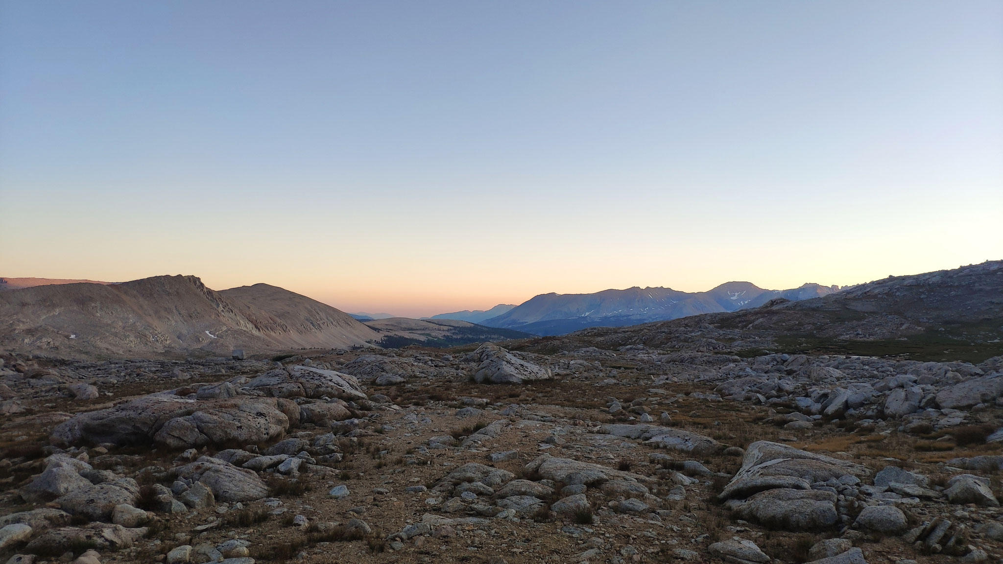 Long climb to Forester Pass, Sierra Nevada, California