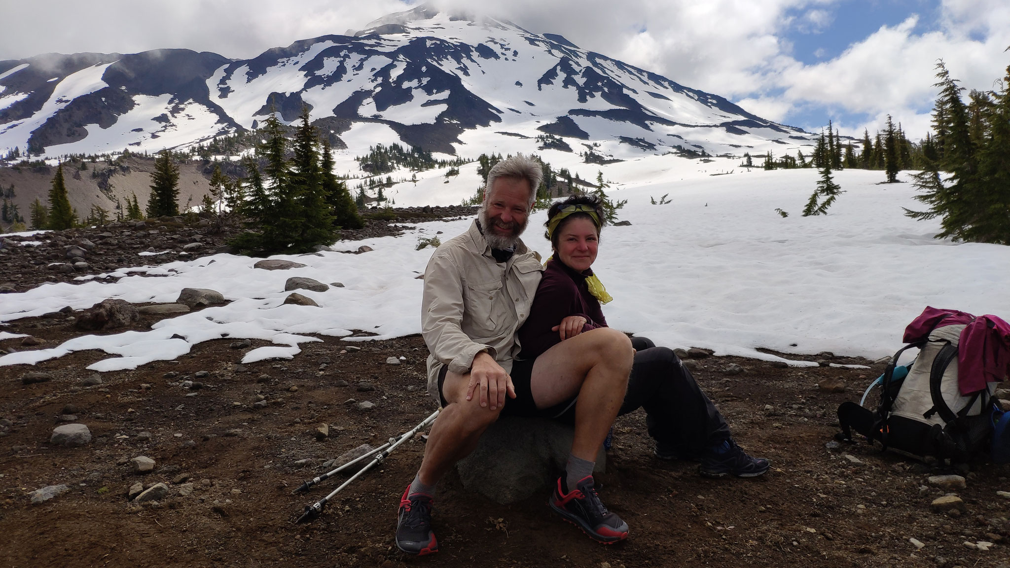 Break at the Three Sisters, three volcanic peaks in the middle part of the Cascade Range in Oregon