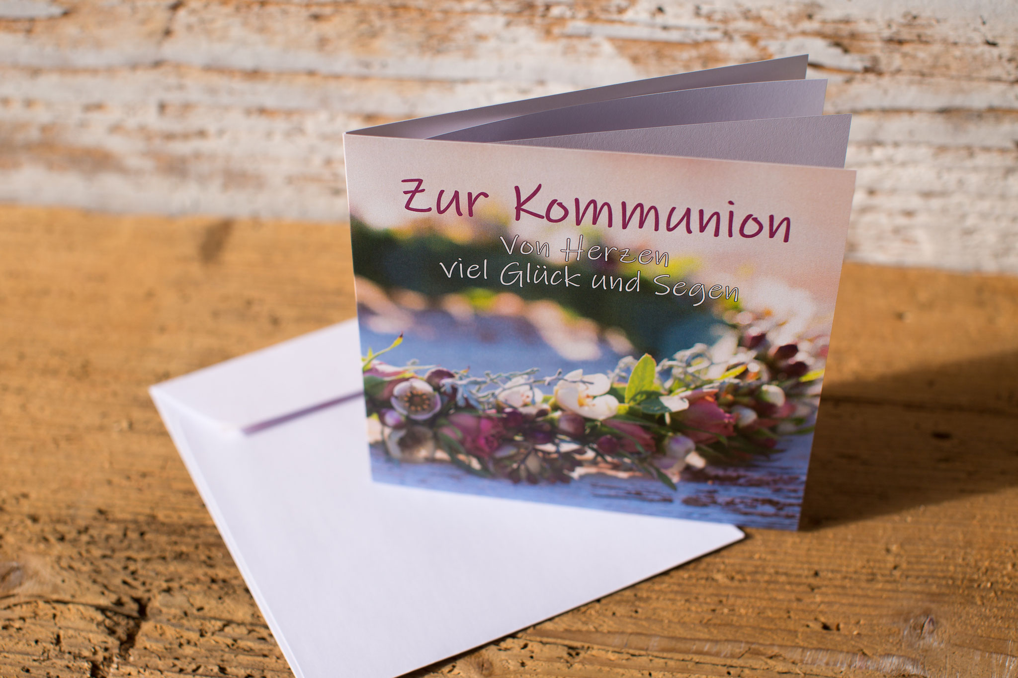 Glückwunschkarte, Kommunion, Erstkommunion, Spruchkarte, Weisser Sonntag, kindgerecht, Kommunionspruch