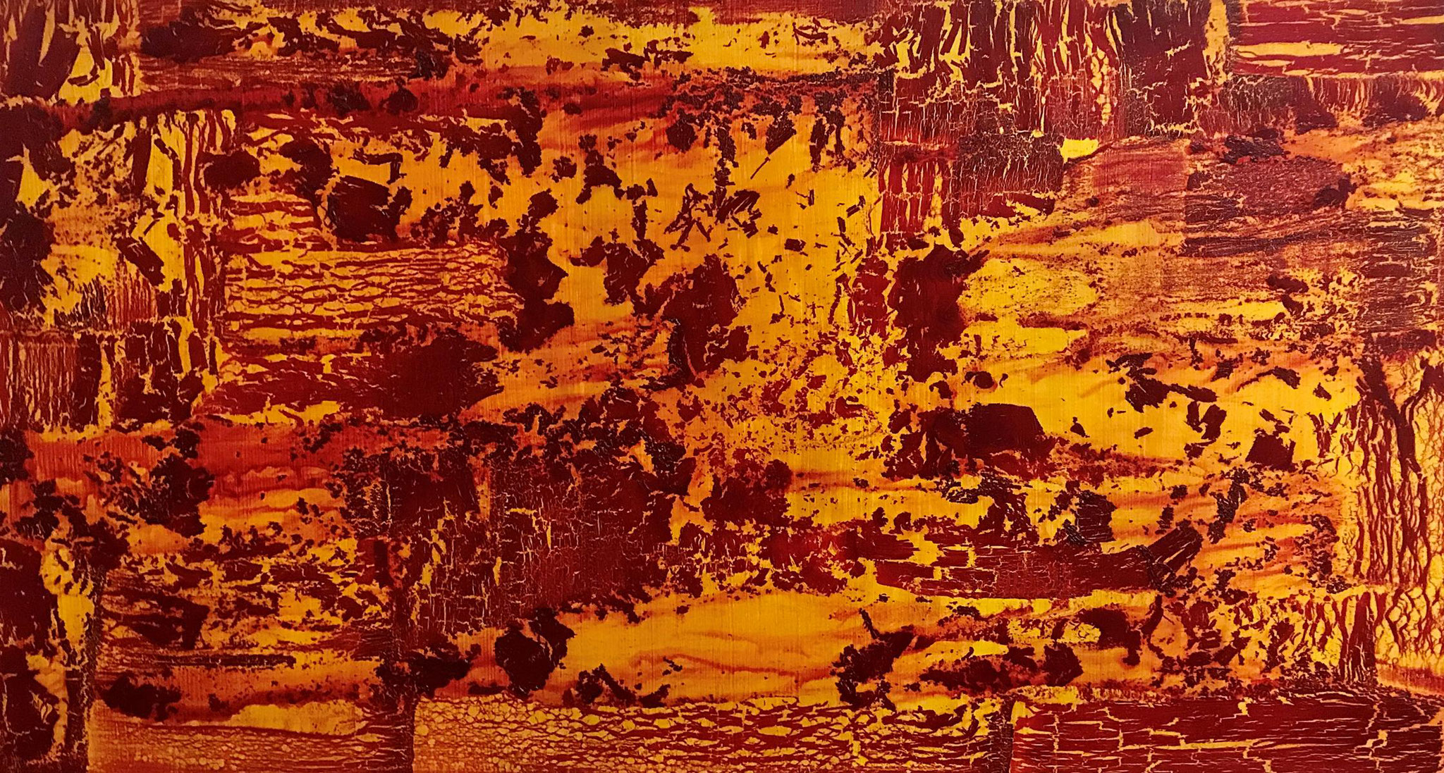 2019-11 Waldsee - Acryl mit Holzleim auf Sperrholz - 40x75