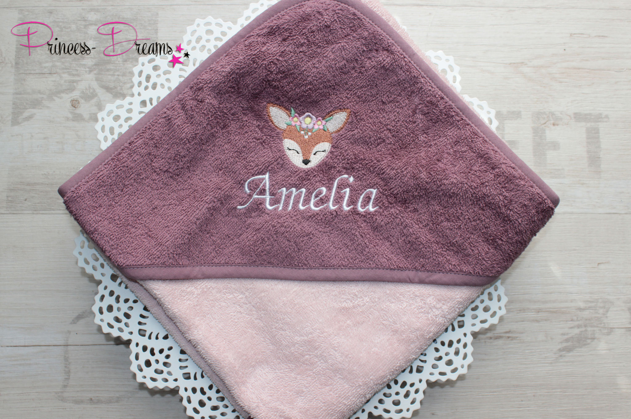 Baby Kapuzenhandtuch mit name und motiv