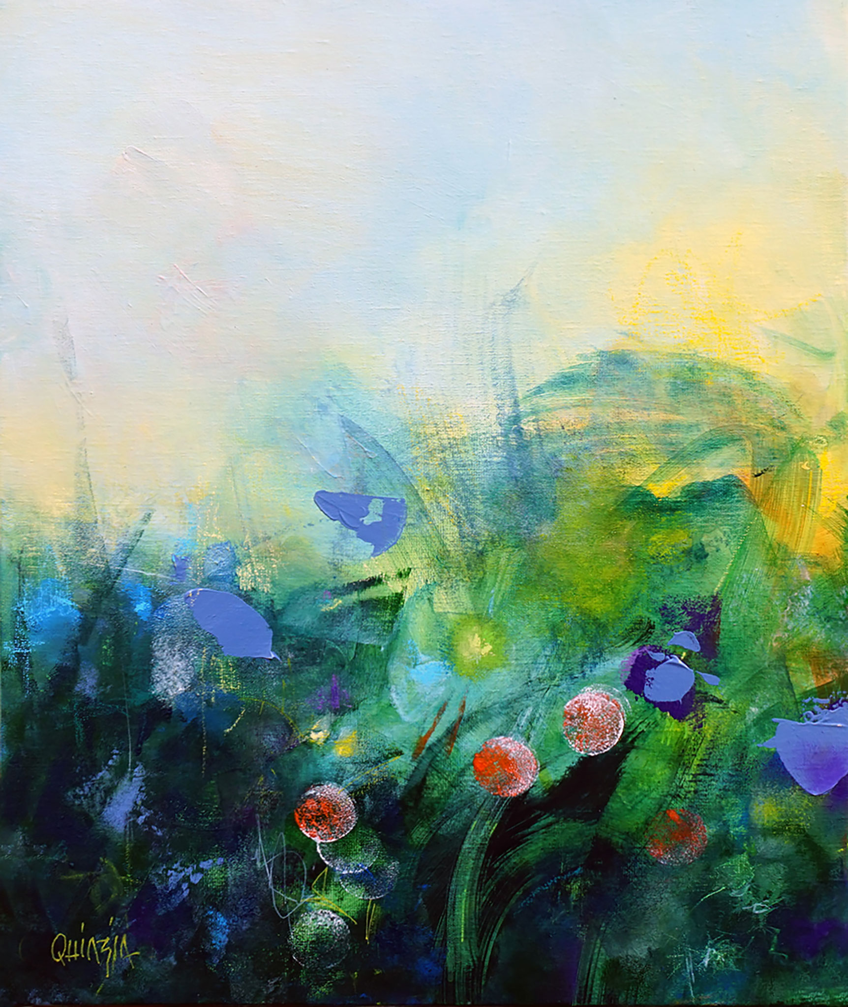 "En attendant le printemps" technique mixte sur toile 55 x 46 Disponible