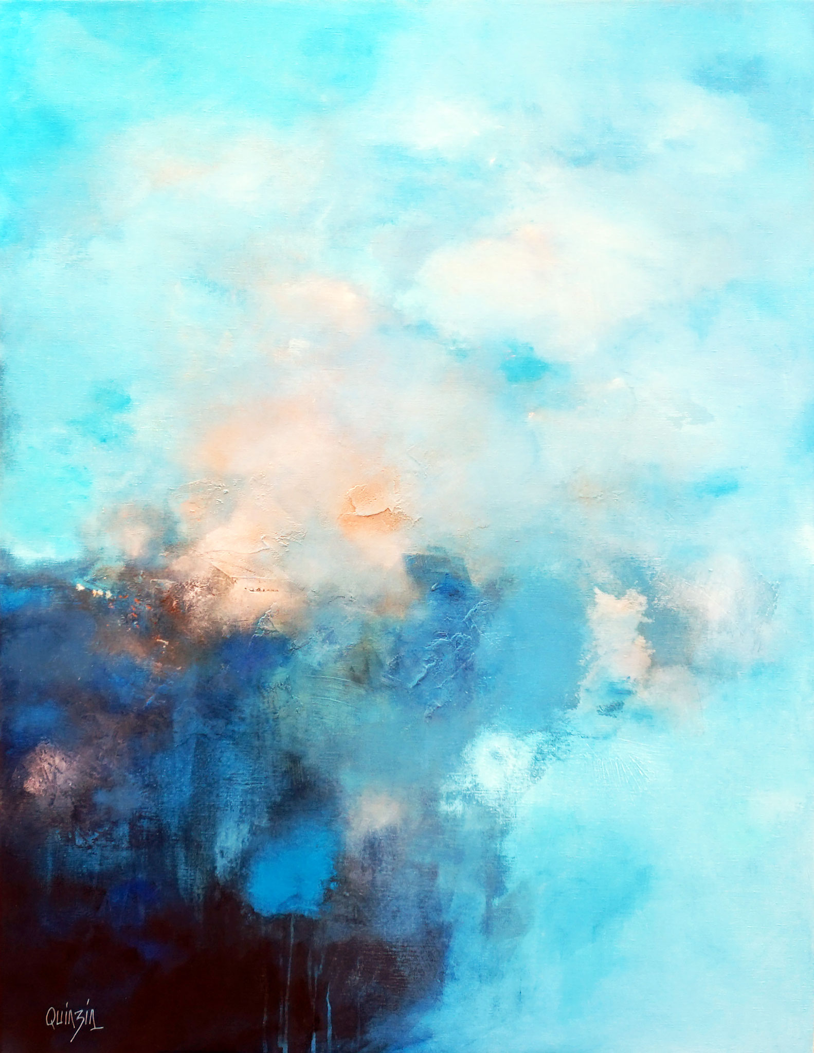 "Un morceau d'espace" 2 peinture acrylique sur toile 89 x 116