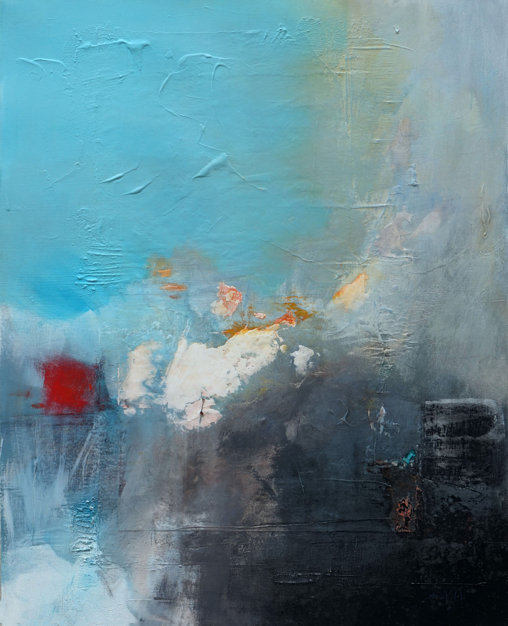"Un bout d'espace" technique mixte sur toile 65 x 81 cm VENDUE