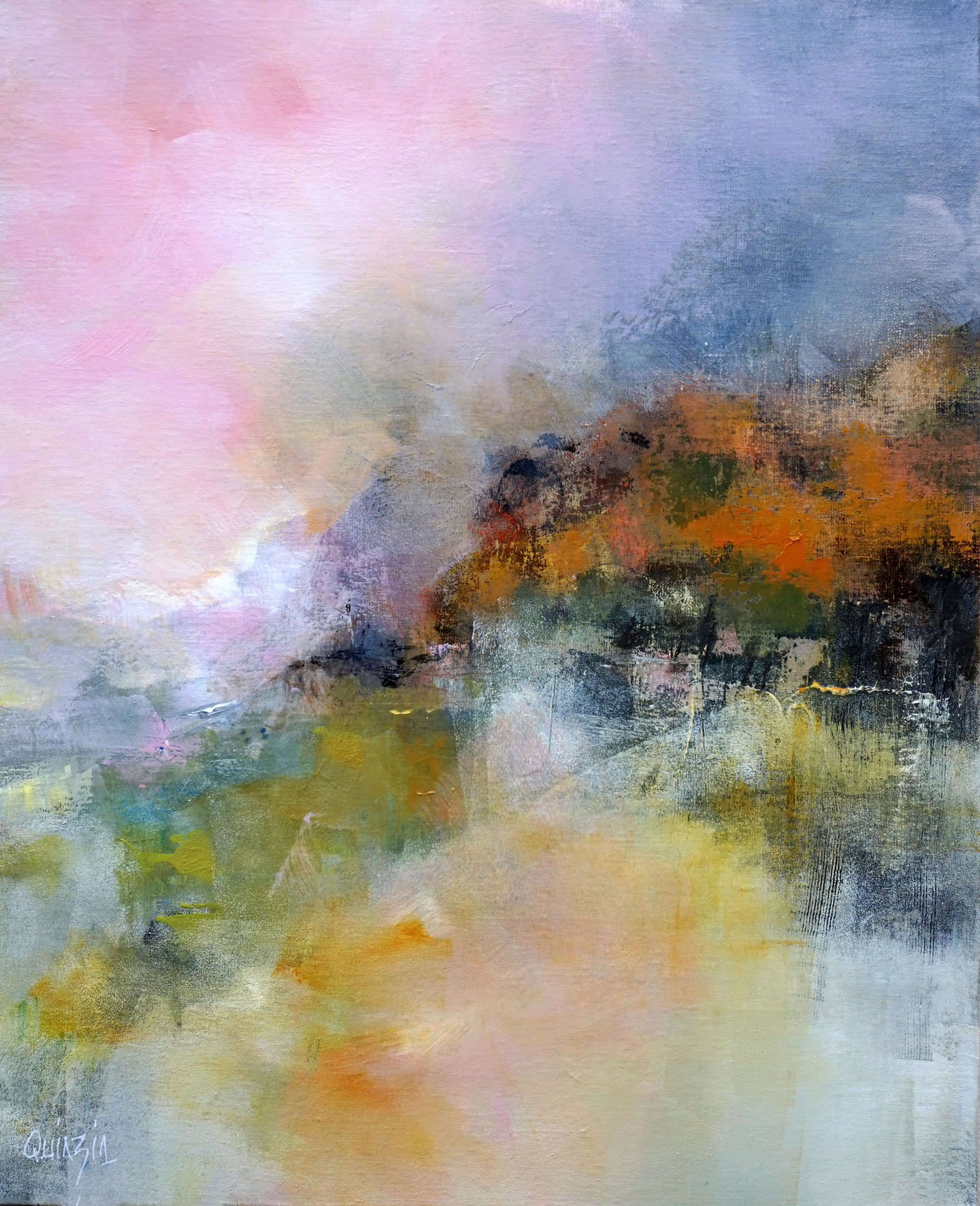 La saison rousse - Acrylique et pigments sur toile 50 x 61. Disponible