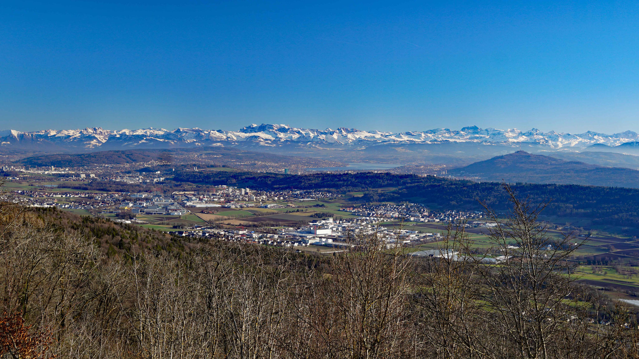 9.2.2022::Richtung Zürichsee und Alpen