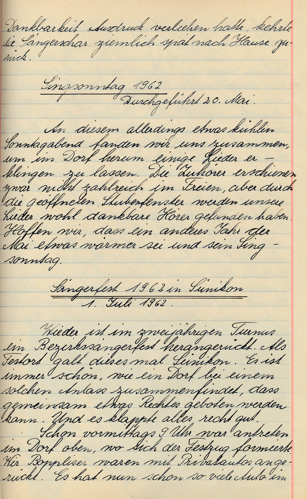 1962_1.Juli::Protokolleintrag zum Sängertag Sünikon