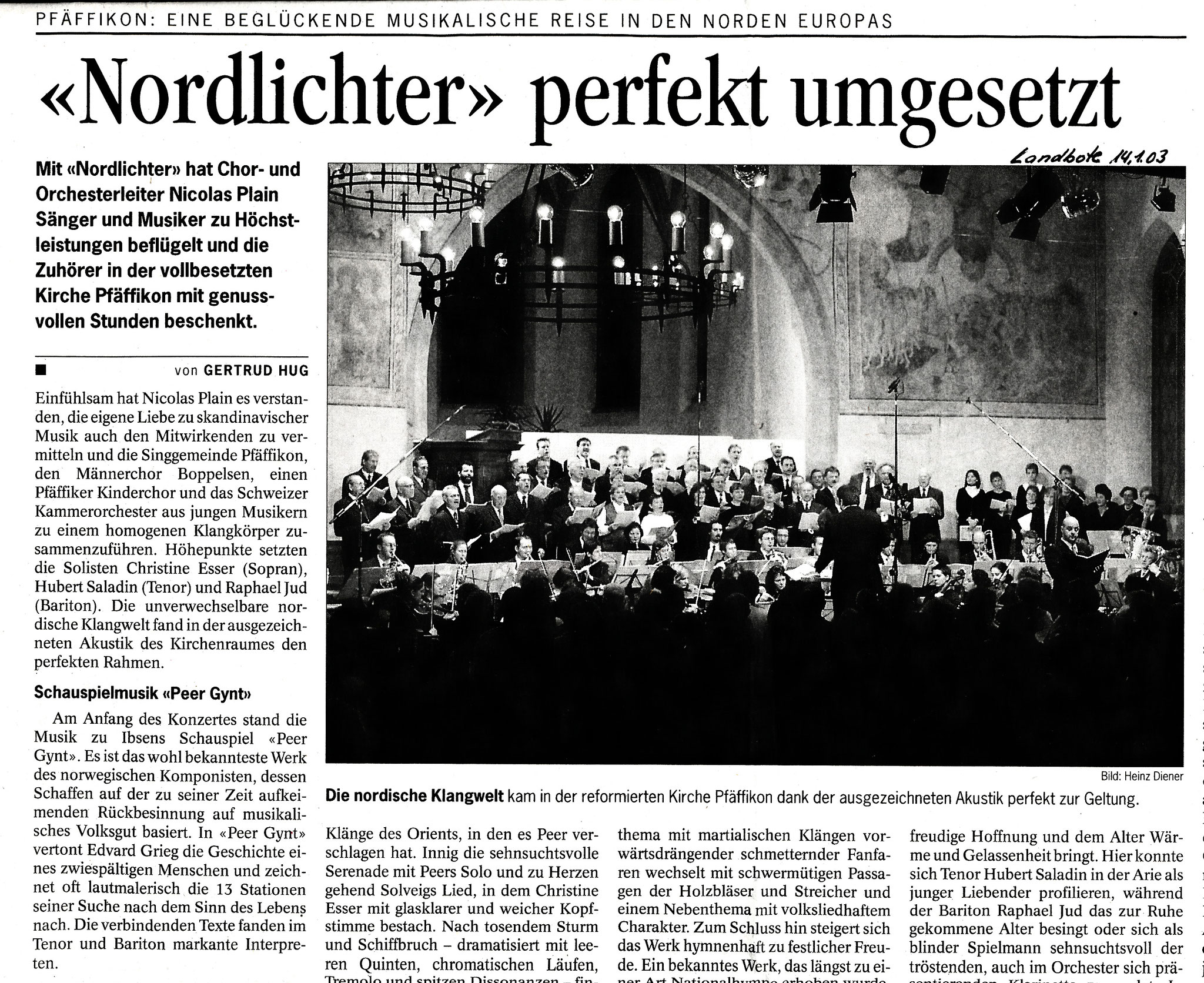 Bericht im «Landboten» 14.1.2003