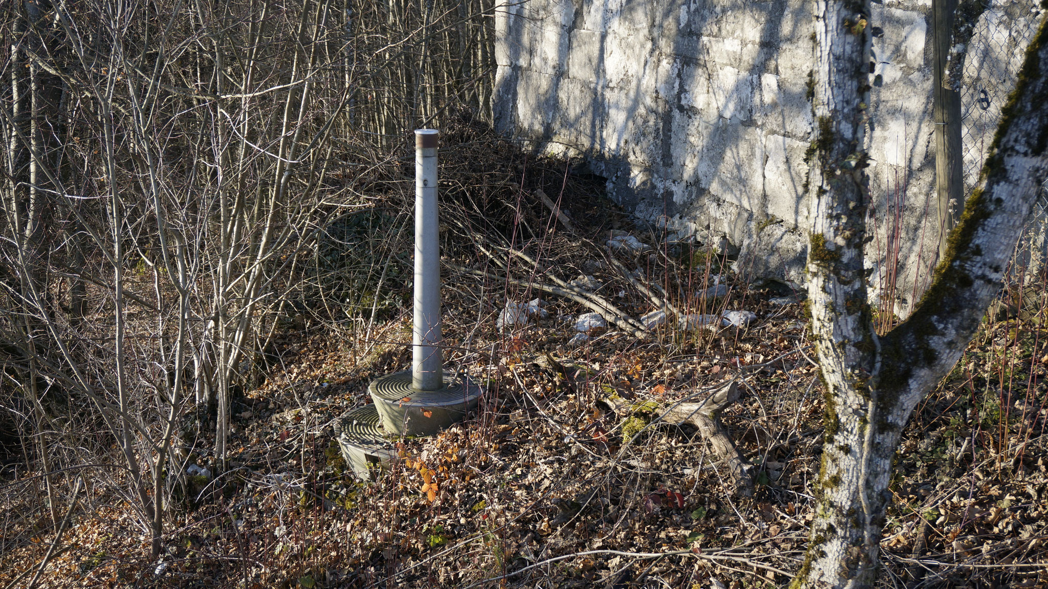 Was hat dieser Metallsockel südlich des Wachthaus-Fundaments von 1689 zu suchen?