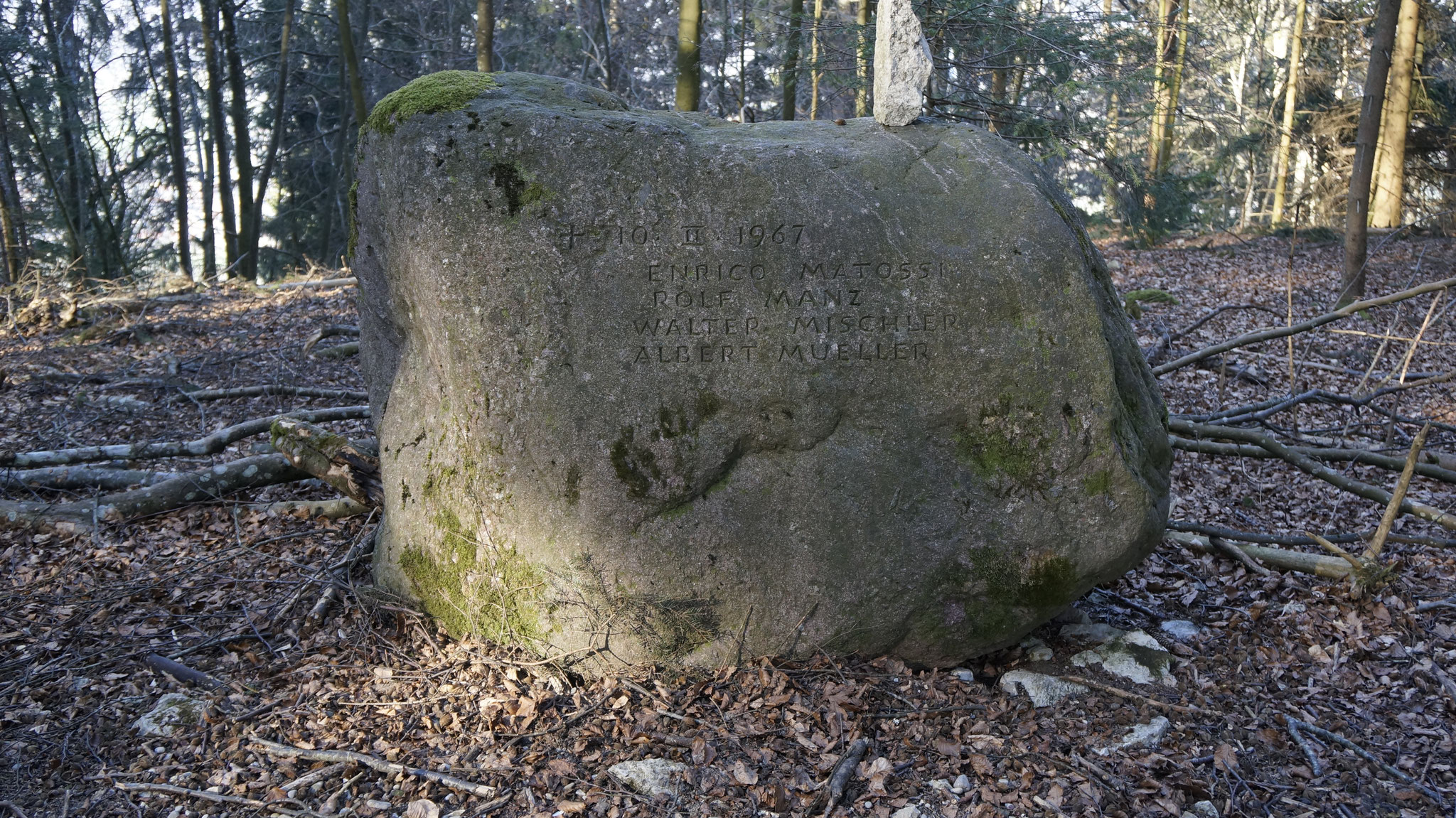 Gedenkstein bei der Absturzstelle «Ebrächt»