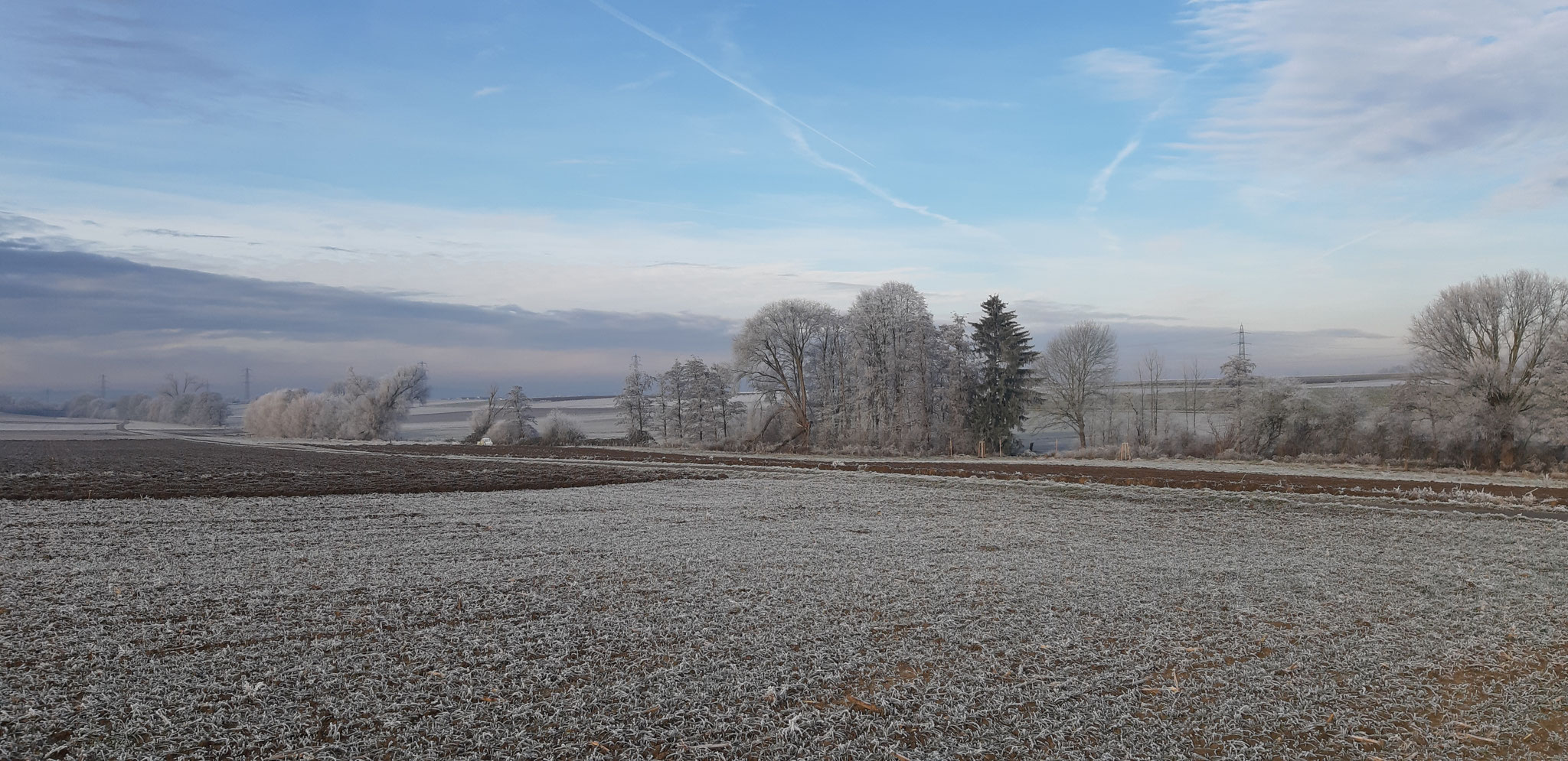 Blick von Süden auf das Aischbachtal bzw. vordergründig den Aischbachgraben Ost, 22.01.2025, J. Völlm