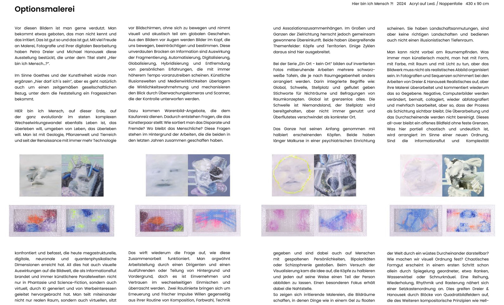 Ausstellung im Kunstspektrum Krefeld 2024 mit einer spannenden und vielschichtigen Einführungsrede von Dr. Dirk Tölke