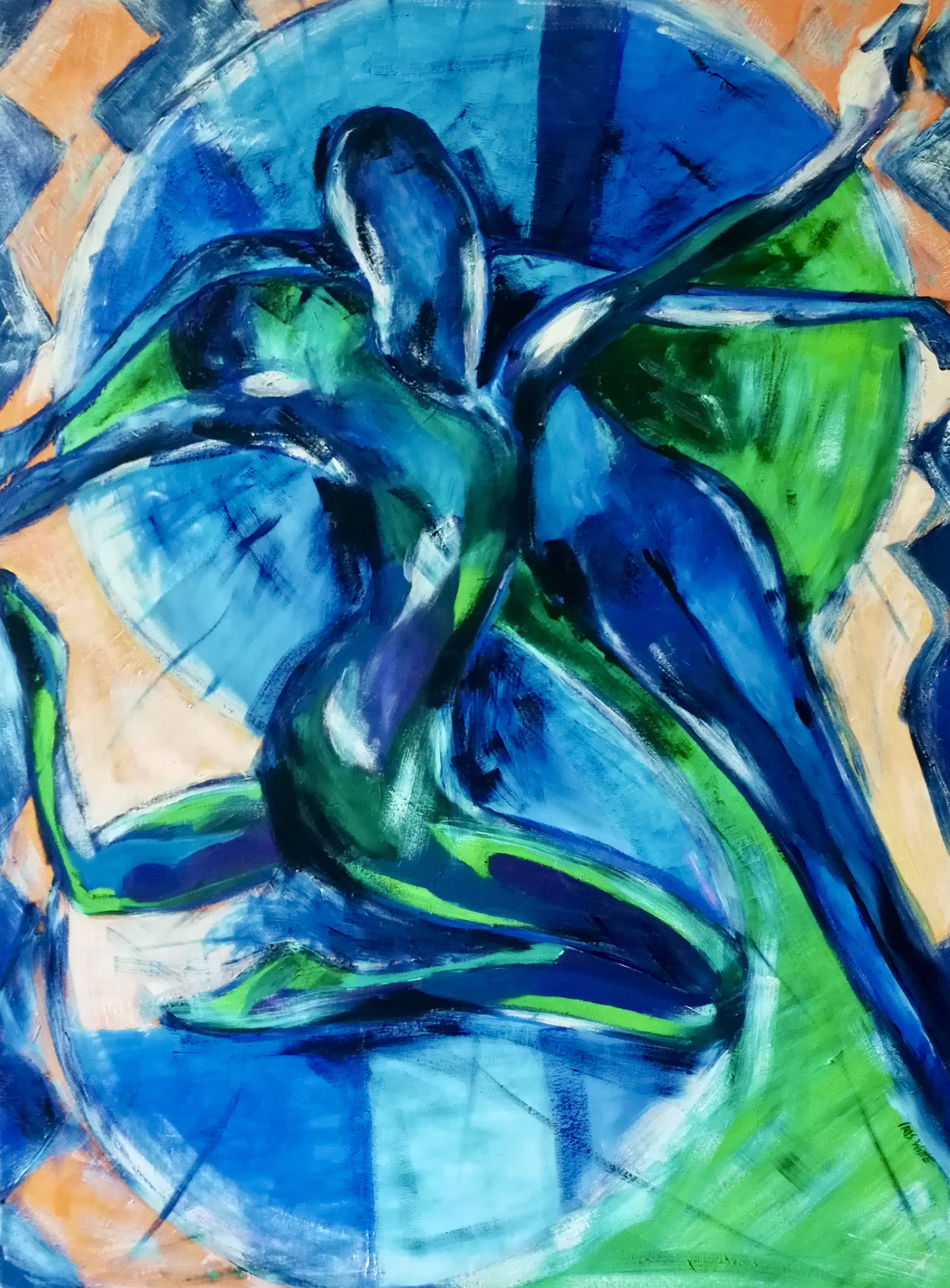 Musen-Tanzende Göttinnen, 71x95cm, Ölfarbe auf Leinwand