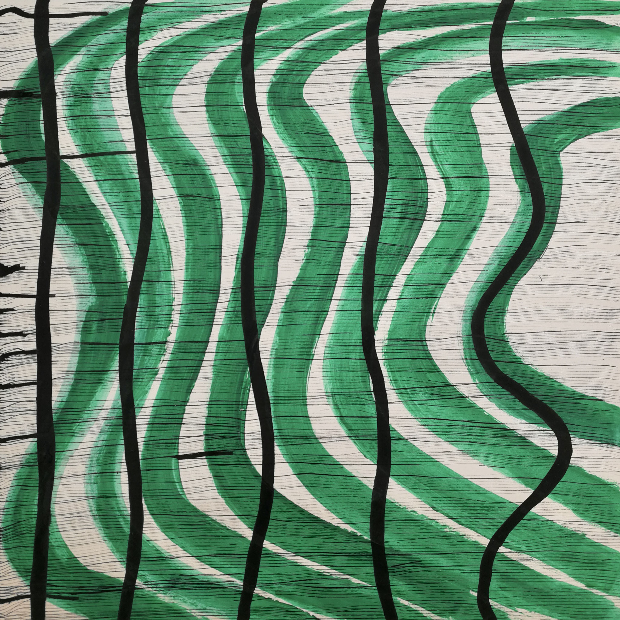 Crescendo, 50x50cm, Tusche auf Finnpappe