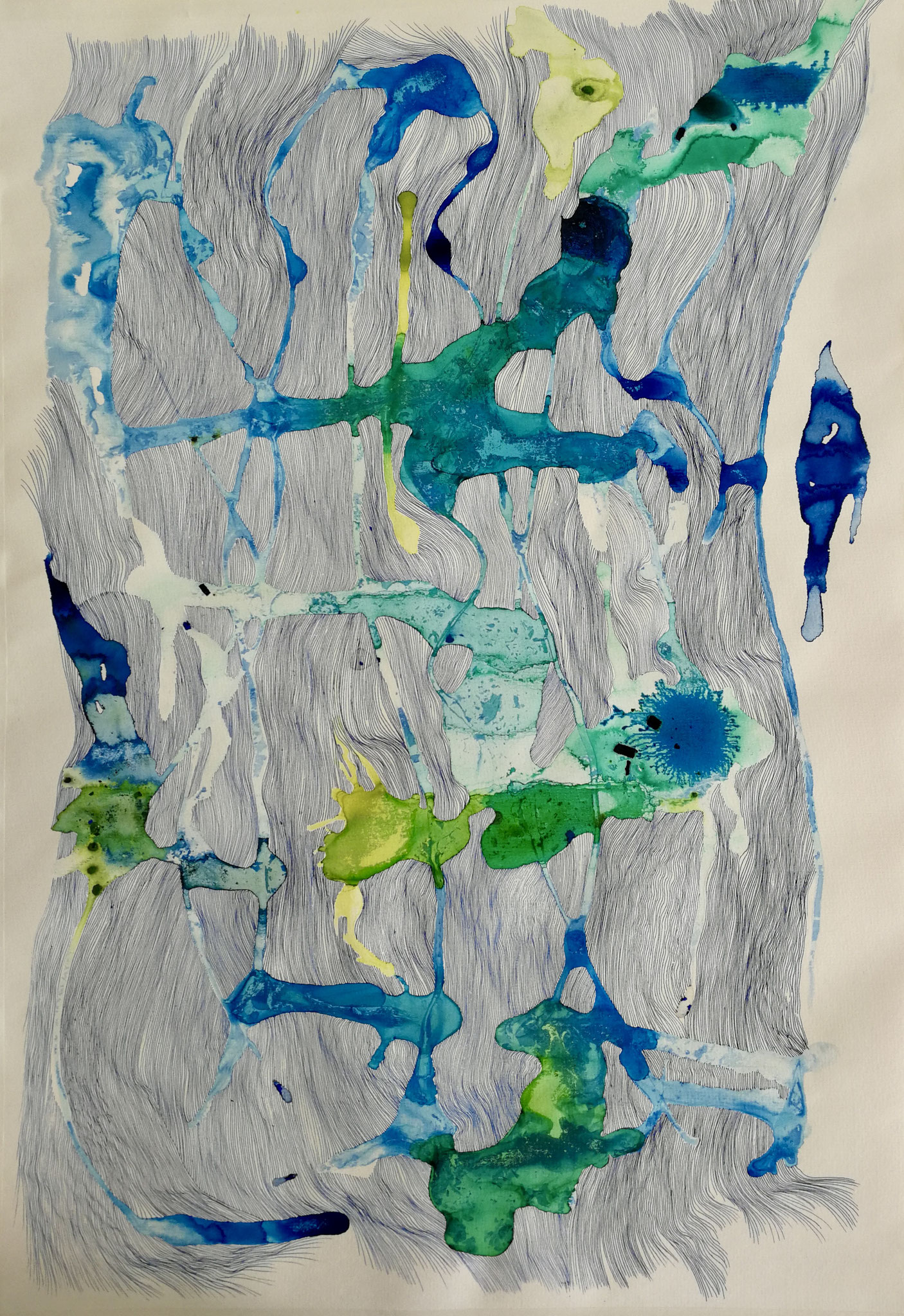 Rauschen, 43x61cm, Tusche und Aquarell auf Papier 