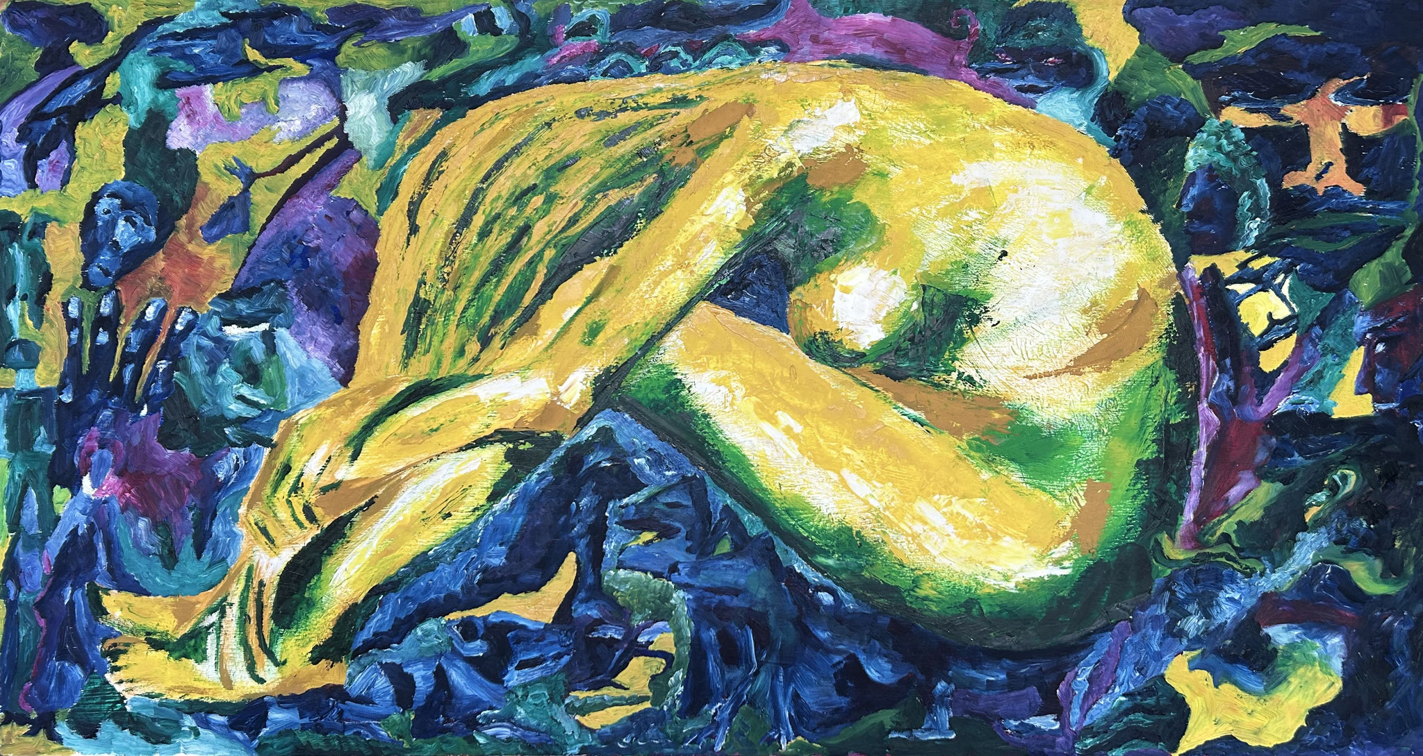 Traum, 57x109cm, Ölfarbe auf Hartfaser, 2000 
