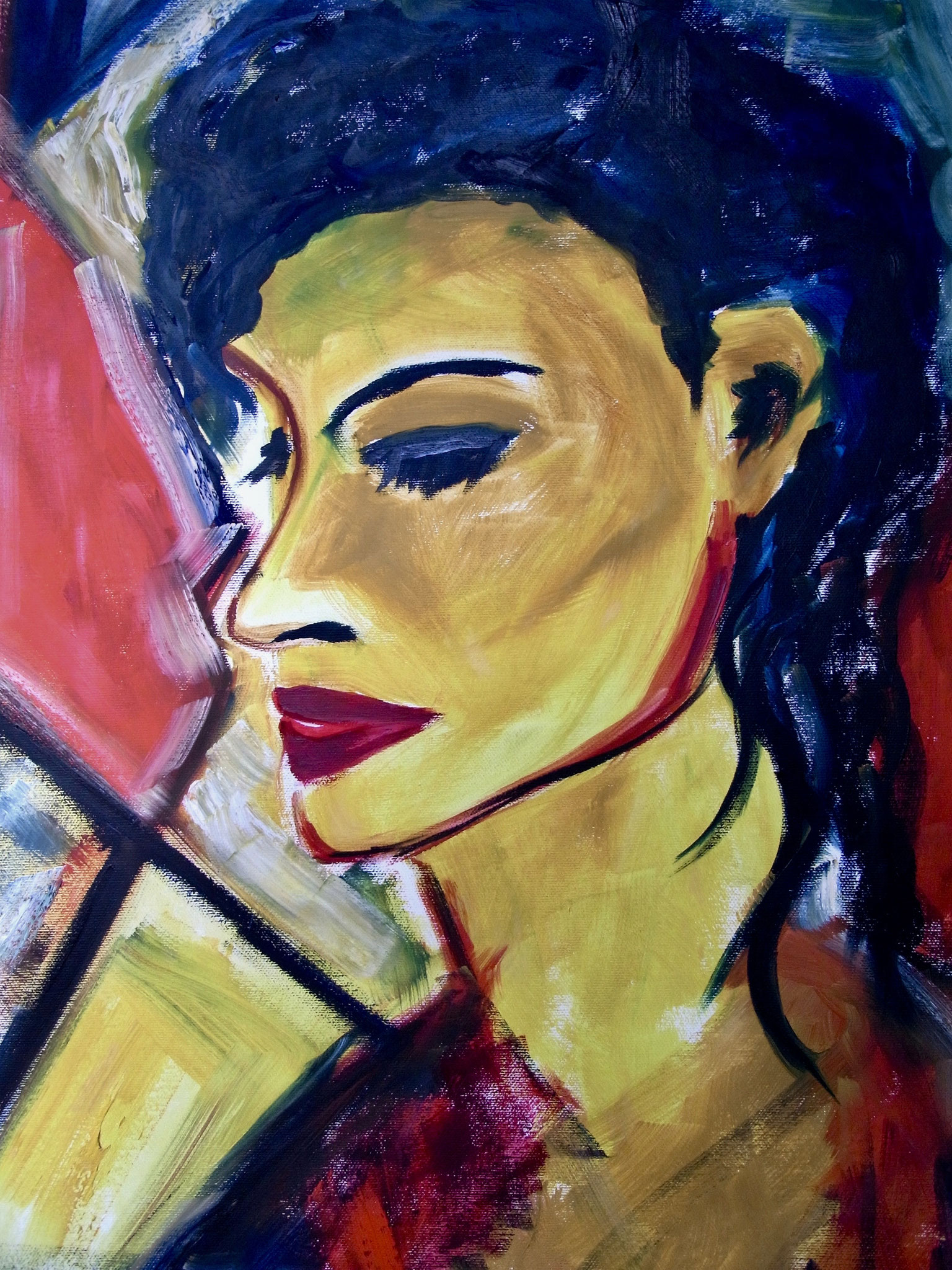 Eine französische Frau, 65x45cm, Ölfarbe auf Leinwand