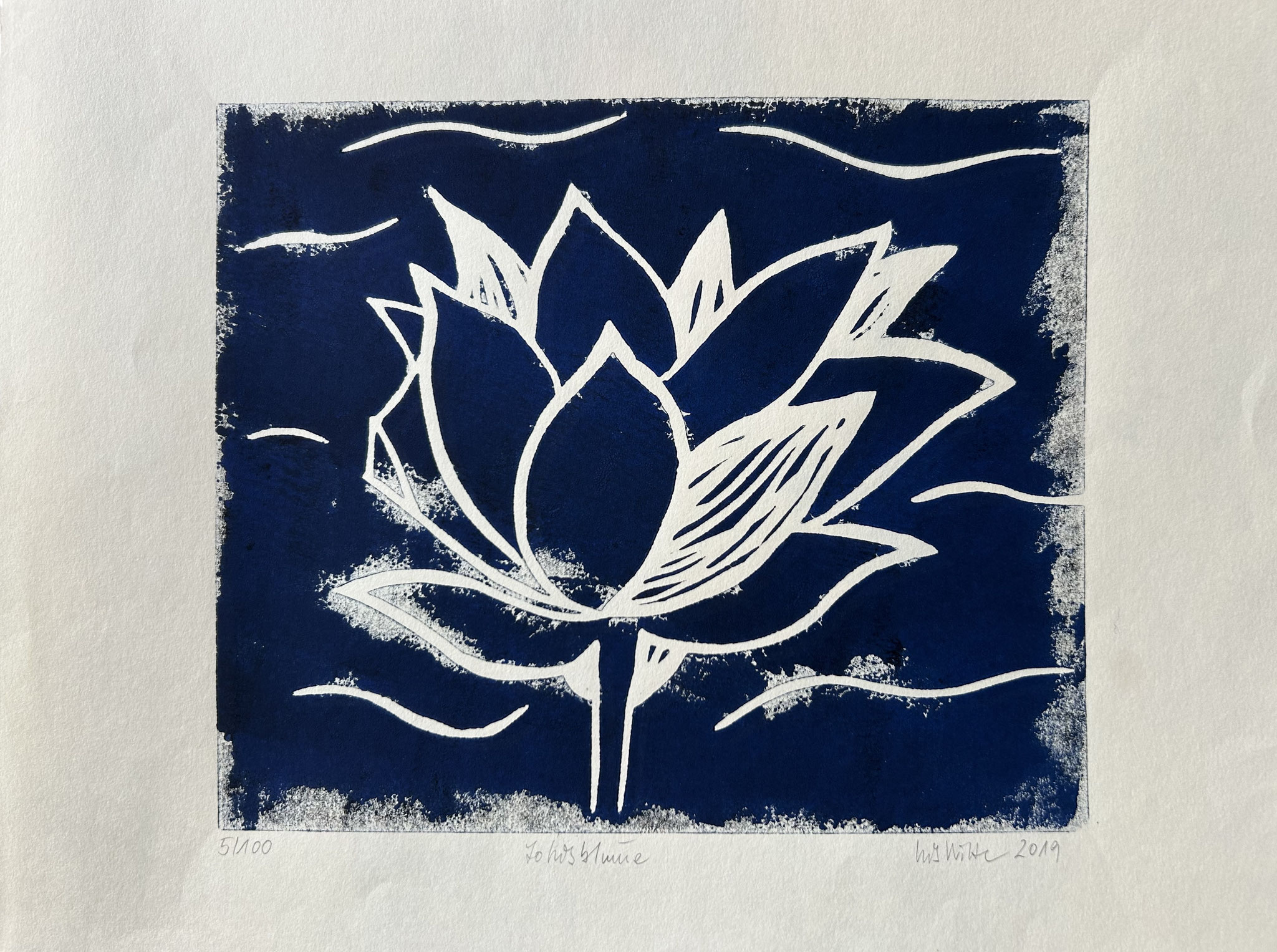 Lotusblume, 17x21cm, 2019
