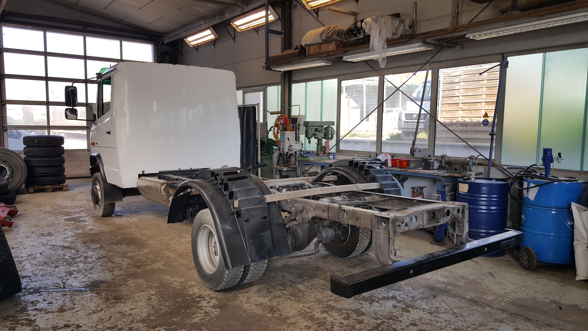 Work on the chassis Overlanding the world with our Mercedes Vario 4x4