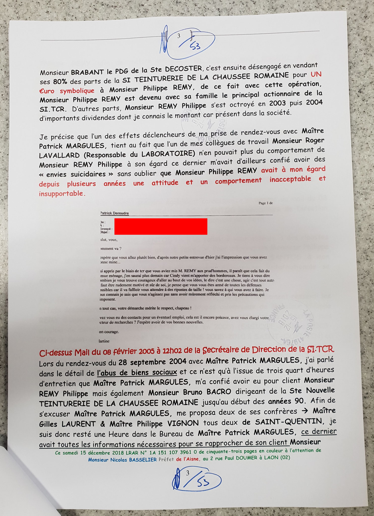 Demande Protection de ma Personne et de mes Biens... Ma Lettre recommandée adressé le 15 Décembre 2018 à Monsieur Nicolas BASSELIER le Préfet de l'Aisne (Sans Réponse!!!) www.jenesuispasunchien.fr www.jesuisvictime.fr www.jesuispatrick.fr NE RENONCEZ PAS