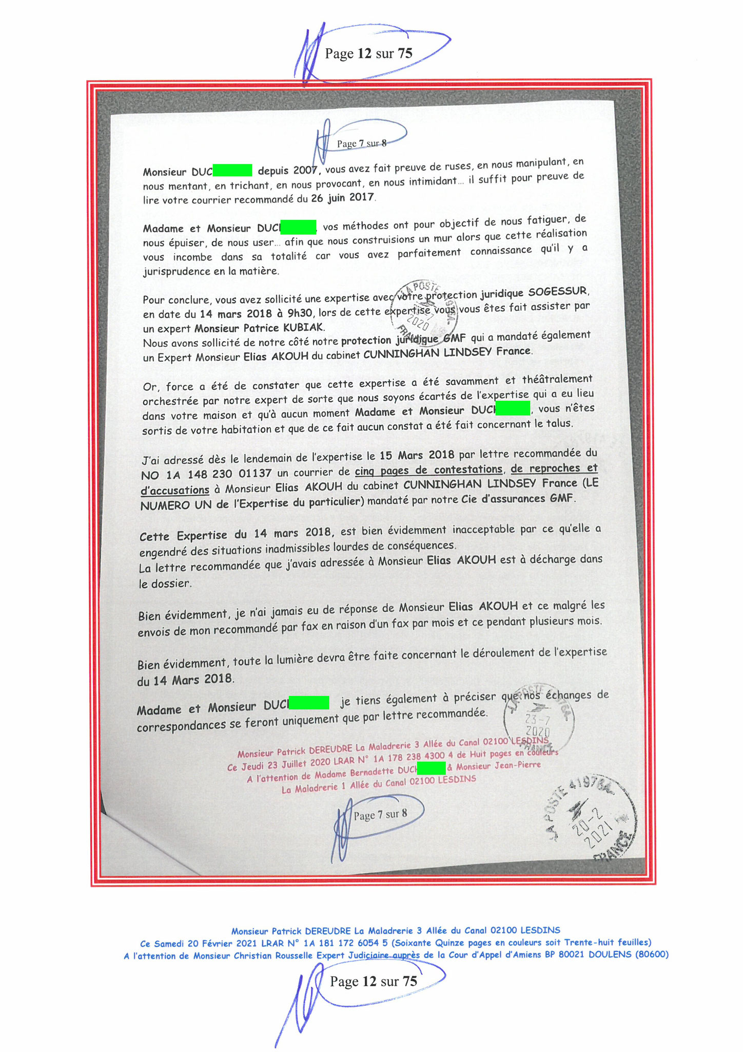 Pièce N°9f) Page 12sur75 AFFAIRE CRIMINELLE «MES CHERS VOISINS» SIGNIFICATION DE JUGEMENT, Violences, Extorsion de Fonds, Tentative Extorsion de Fonds, Maître Marc ANTONINI à l'œuvre et ce avec la bénédiction de nos Institutions www.jesuispatrick.fr