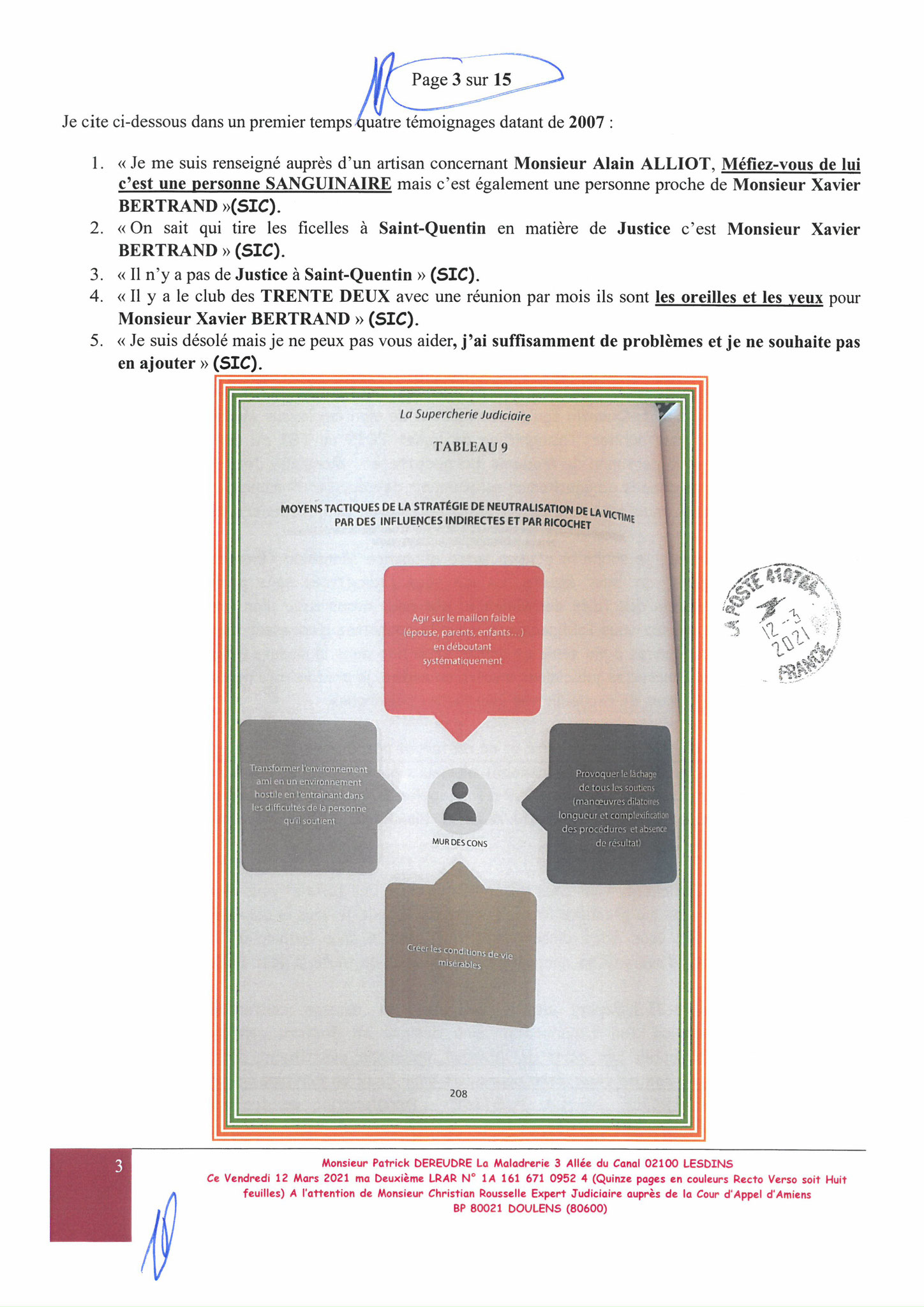 Pièce N°8e) Page 03sur15 AFFAIRE CRIMINELLE «MES CHERS VOISINS» SIGNIFICATION DE JUGEMENT, Violences, Extorsion de Fonds, Tentative Extorsion de Fonds, Maître Marc ANTONINI à l'œuvre et ce avec la bénédiction de nos Institutions www.jesuispatrick.fr