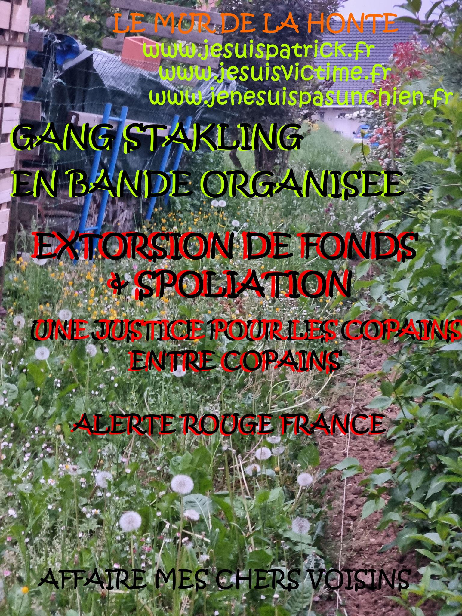 Falsification du permis de Construire et du cahier des charges du lotissement Faux en Ecriture Publique Monsieur Christian ROUSSELLE un Expert Judiciaire CORROMPU victime de GANG STAKLING #STOPCORRUPTIONSTOP www.jesuispatrick.fr AFFAIRE MES CHERS VOISINS