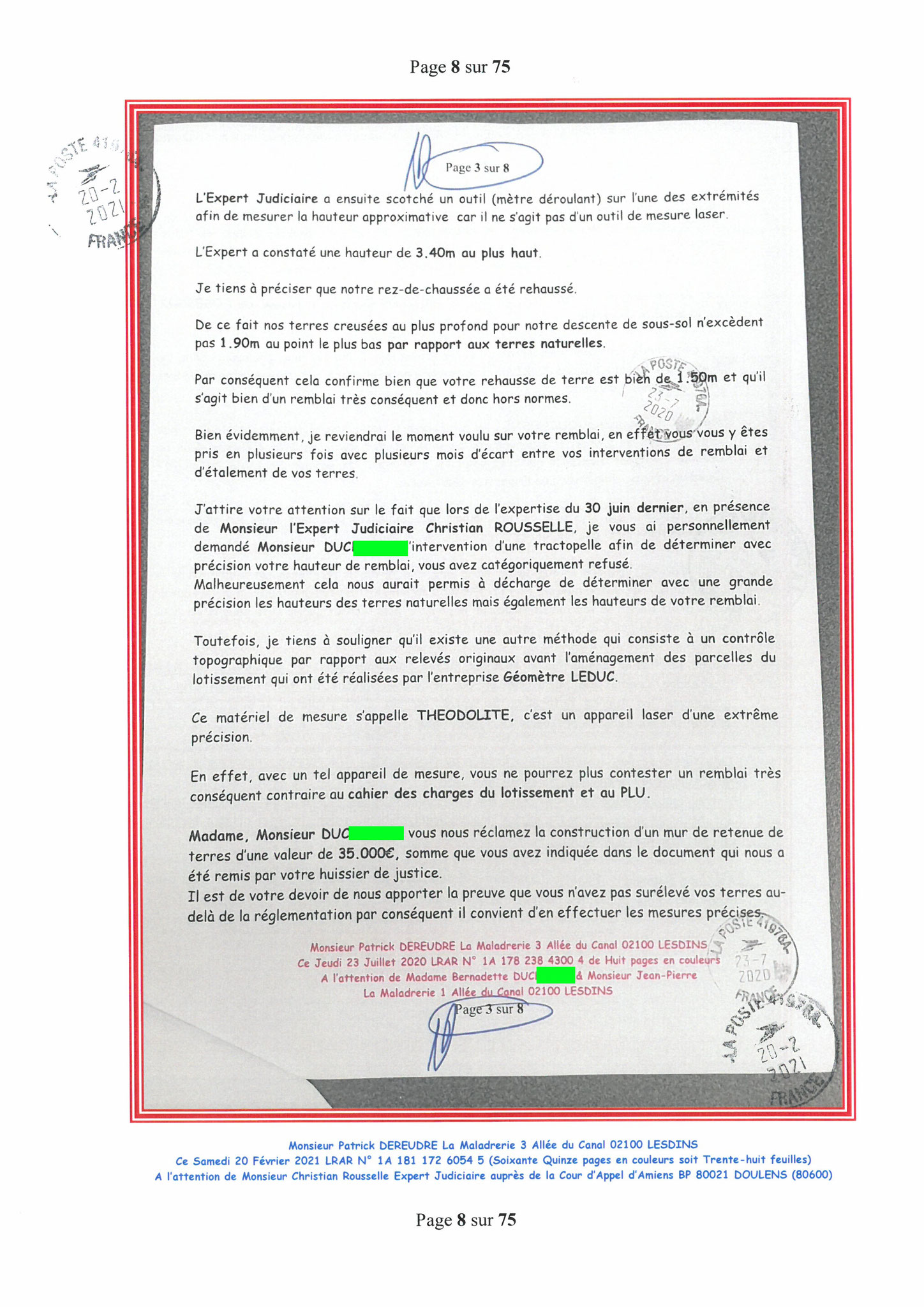 Pièce N°9f) Page 08sur75 AFFAIRE CRIMINELLE «MES CHERS VOISINS» SIGNIFICATION DE JUGEMENT, Violences, Extorsion de Fonds, Tentative Extorsion de Fonds, Maître Marc ANTONINI à l'œuvre et ce avec la bénédiction de nos Institutions www.jesuispatrick.fr