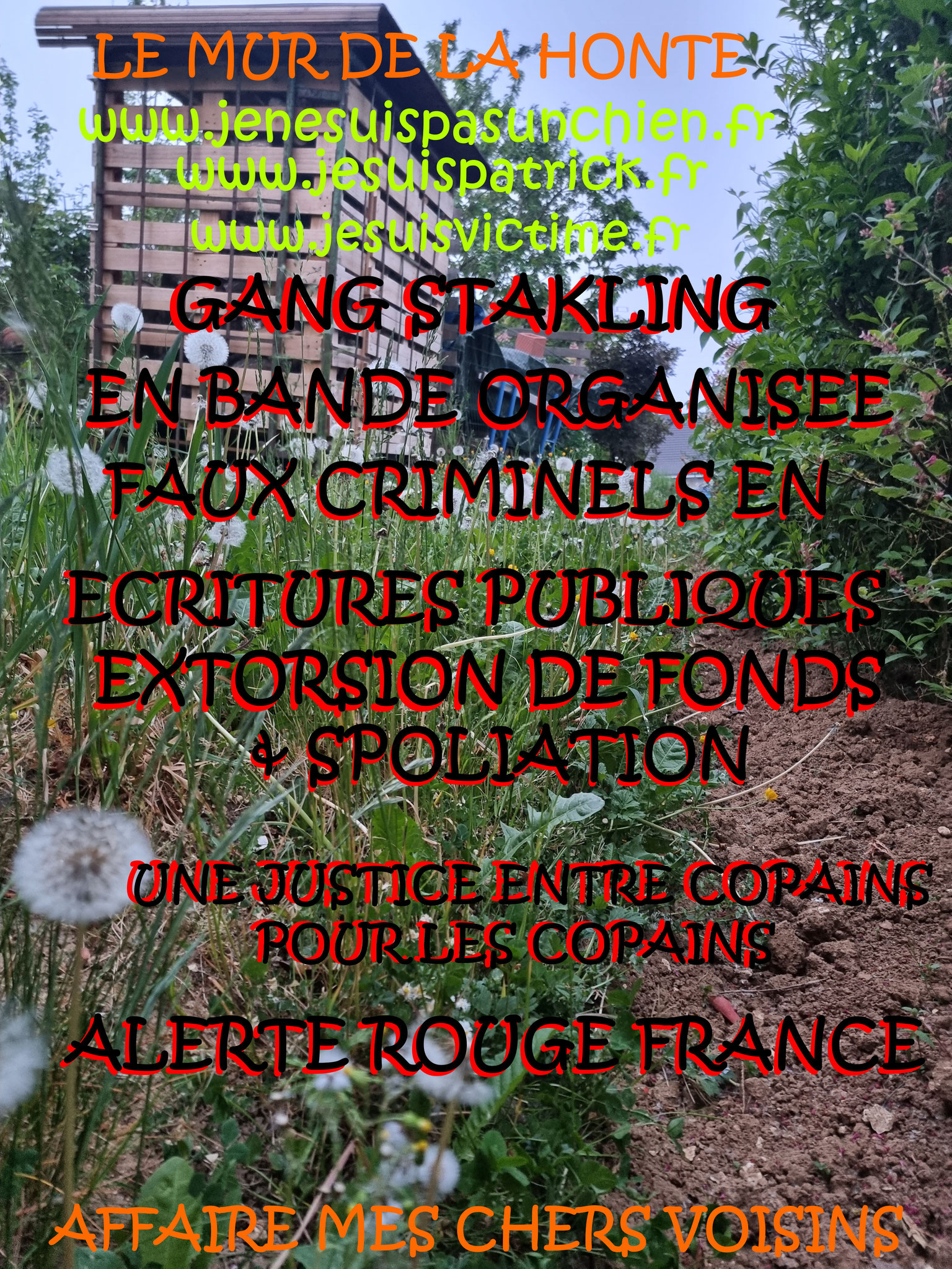 Falsification du permis de Construire et du cahier des charges du lotissement Faux en Ecriture Publique Monsieur Christian ROUSSELLE un Expert Judiciaire CORROMPU victime de GANG STAKLING  www.jesuispatrick.fr AFFAIRE MES CHERS VOISINS