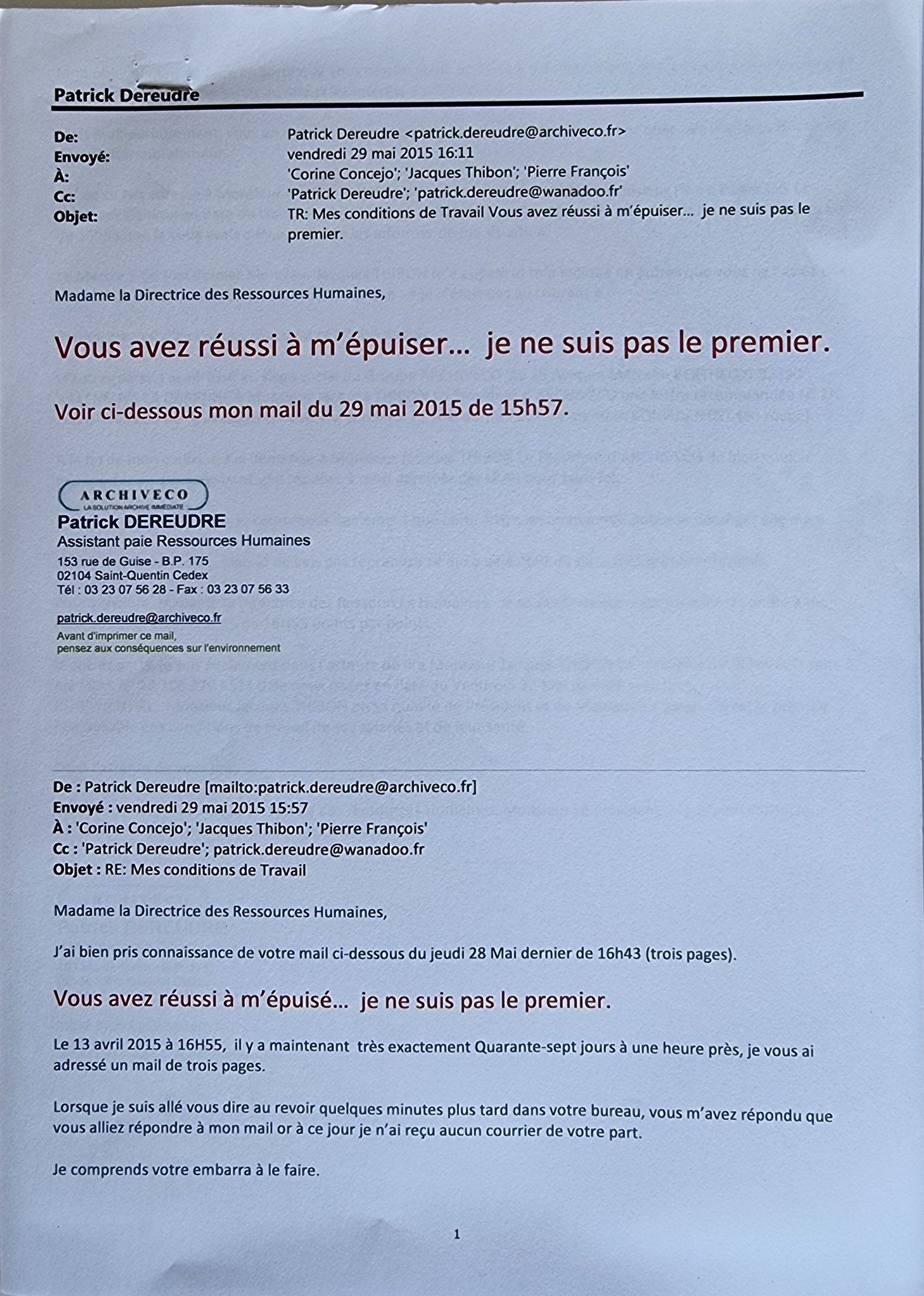 AFFAIRE ARCHIVECO SAINT-QUENTIN & VILLENEUVE LA GARENNE #StopViolences ma LRAR Recours CPAM ST-QUENTIN  www.jenesuispasunchien.fr www.jesuisvictime.fr www.jesuispatrick.fr