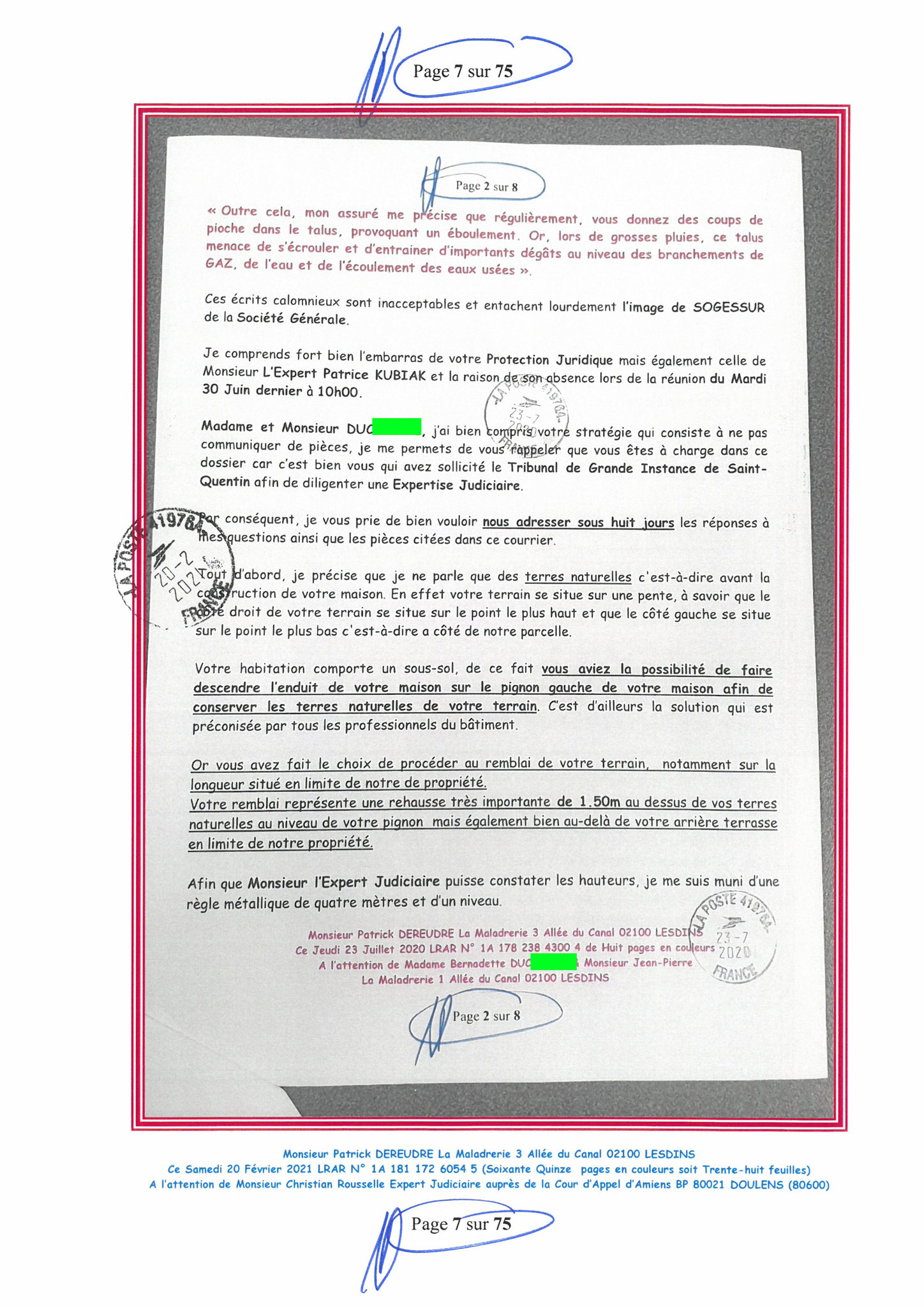 Pièce N°9f) Page 07sur75 AFFAIRE CRIMINELLE «MES CHERS VOISINS» SIGNIFICATION DE JUGEMENT, Violences, Extorsion de Fonds, Tentative Extorsion de Fonds, Maître Marc ANTONINI à l'œuvre et ce avec la bénédiction de nos Institutions www.jesuispatrick.fr