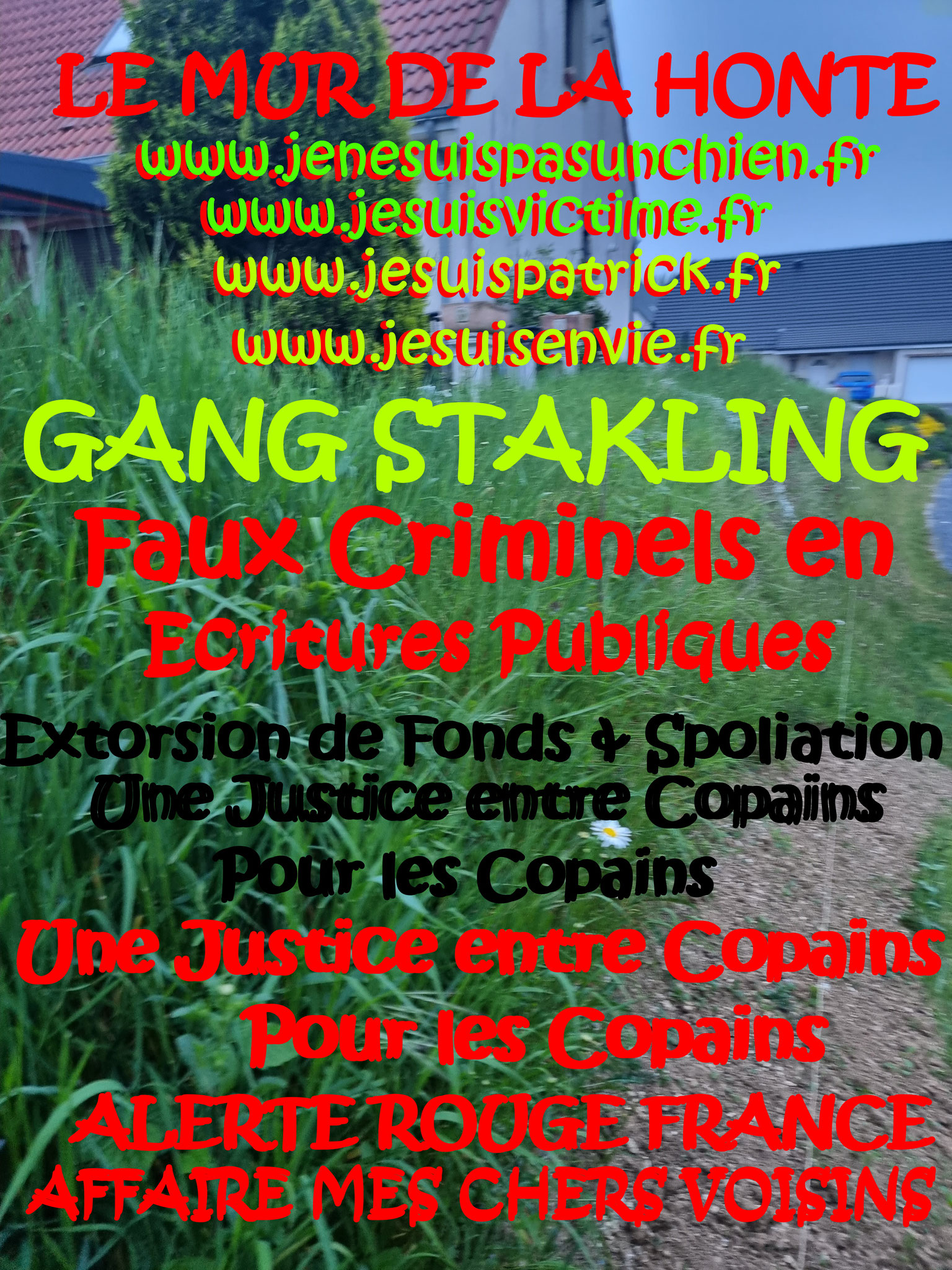 Falsification du permis de Construire et du cahier des charges du lotissement Faux en Ecriture Publique Monsieur Christian ROUSSELLE un Expert Judiciaire CORROMPU victime de GANG STAKLING #STOPCORRUPTIONSTOP www.jesuispatrick.fr AFFAIRE MES CHERS VOISINS