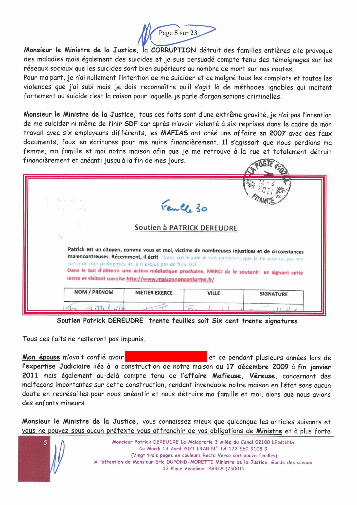 Monsieur Eric DUPOND-MORETTI Va t'il Briser la LOI DU SILENCE ? wwwjenesuispasunchien.fr www.jesuisvictime.fr www.jesuispatrick.fr PARJURE & CORRUPTION AU COEUR MÊME DE LA JUSTICE //LES MAFIAS CRIMINELLES EN BANDES ORGANISEES