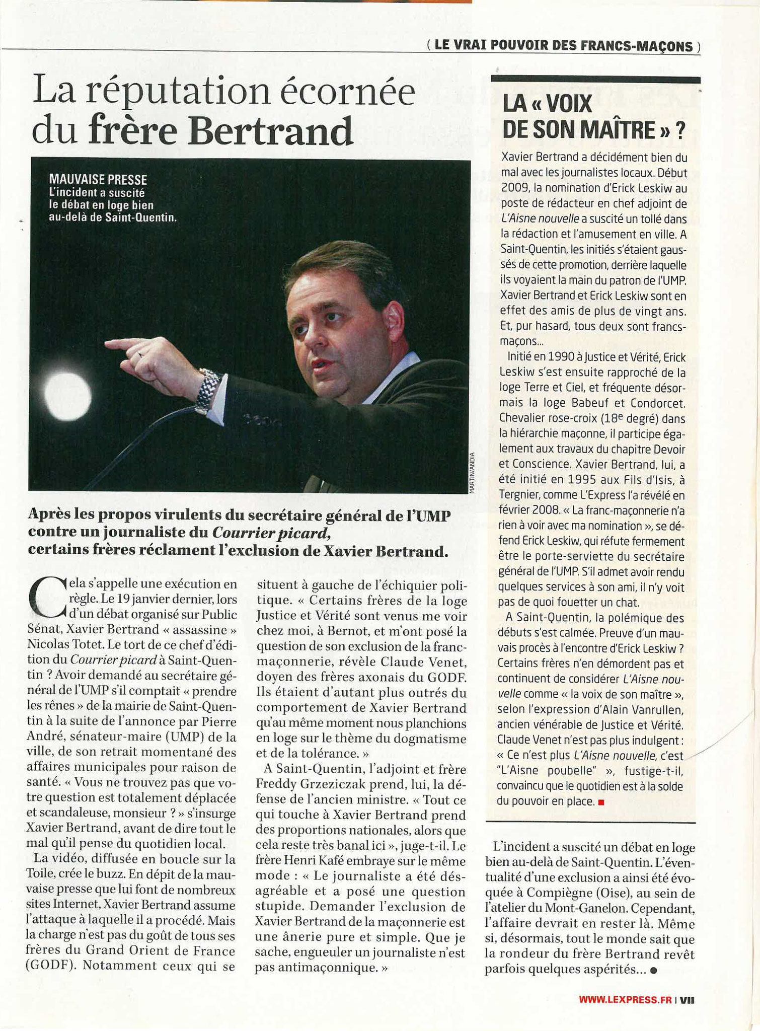 Vendredi 03 Février 2023 à 12h02 Journal l'Express N° 3067 Avril 2010 #StopCorruptionStop  www.jenesuispasunchien.fr www.jesuisvictime.fr www.jesuispatrick.fr PARJURE & CORRUPTION AU COEUR MÊME DE LA JUSTICE Le Vrai pouvoir des Francs-maçons